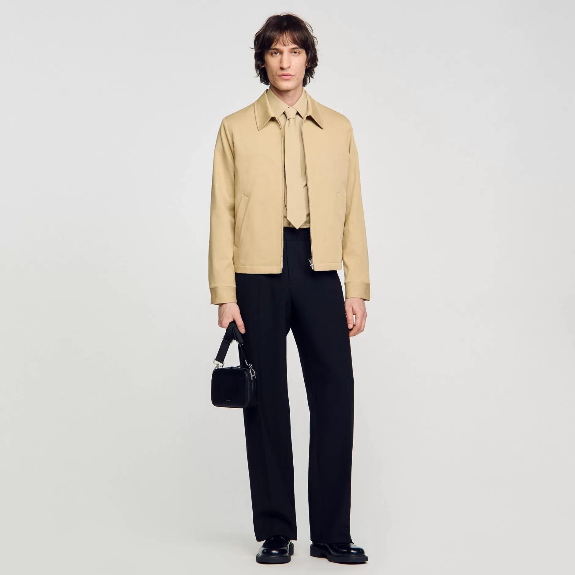 Fashion Sandro Blouson En Coton Sable clair