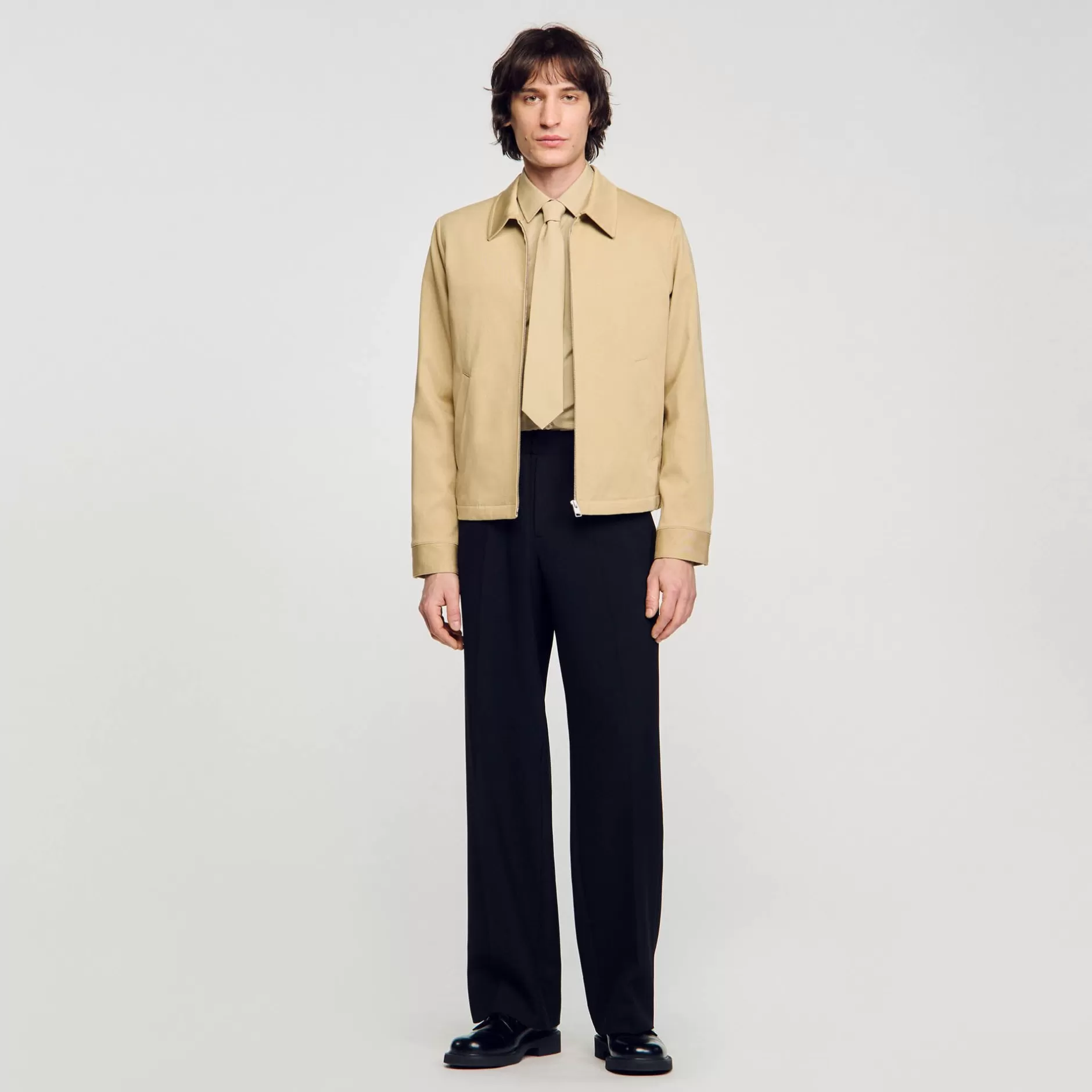 Fashion Sandro Blouson En Coton Sable clair