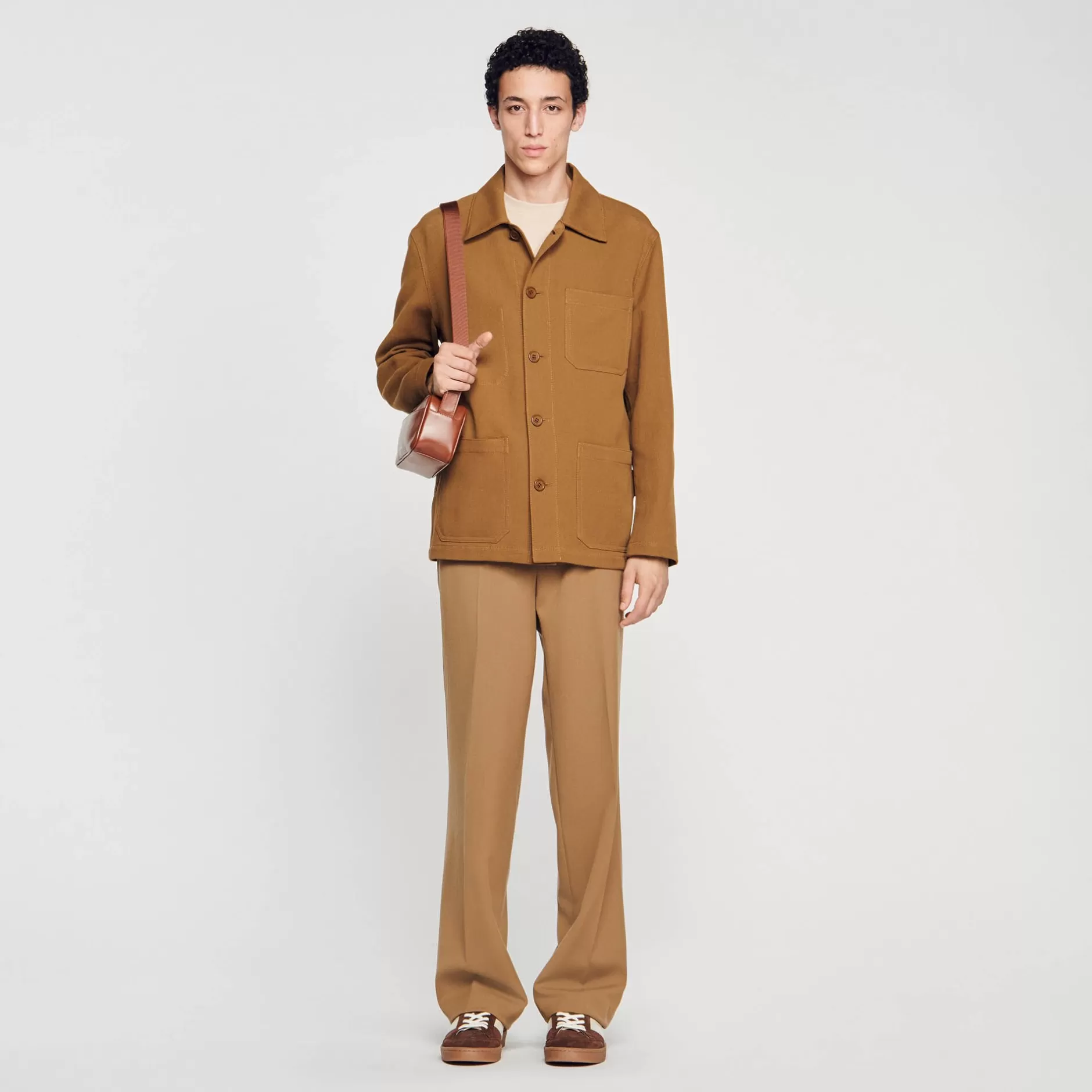 New Sandro Blouson Worker Camel