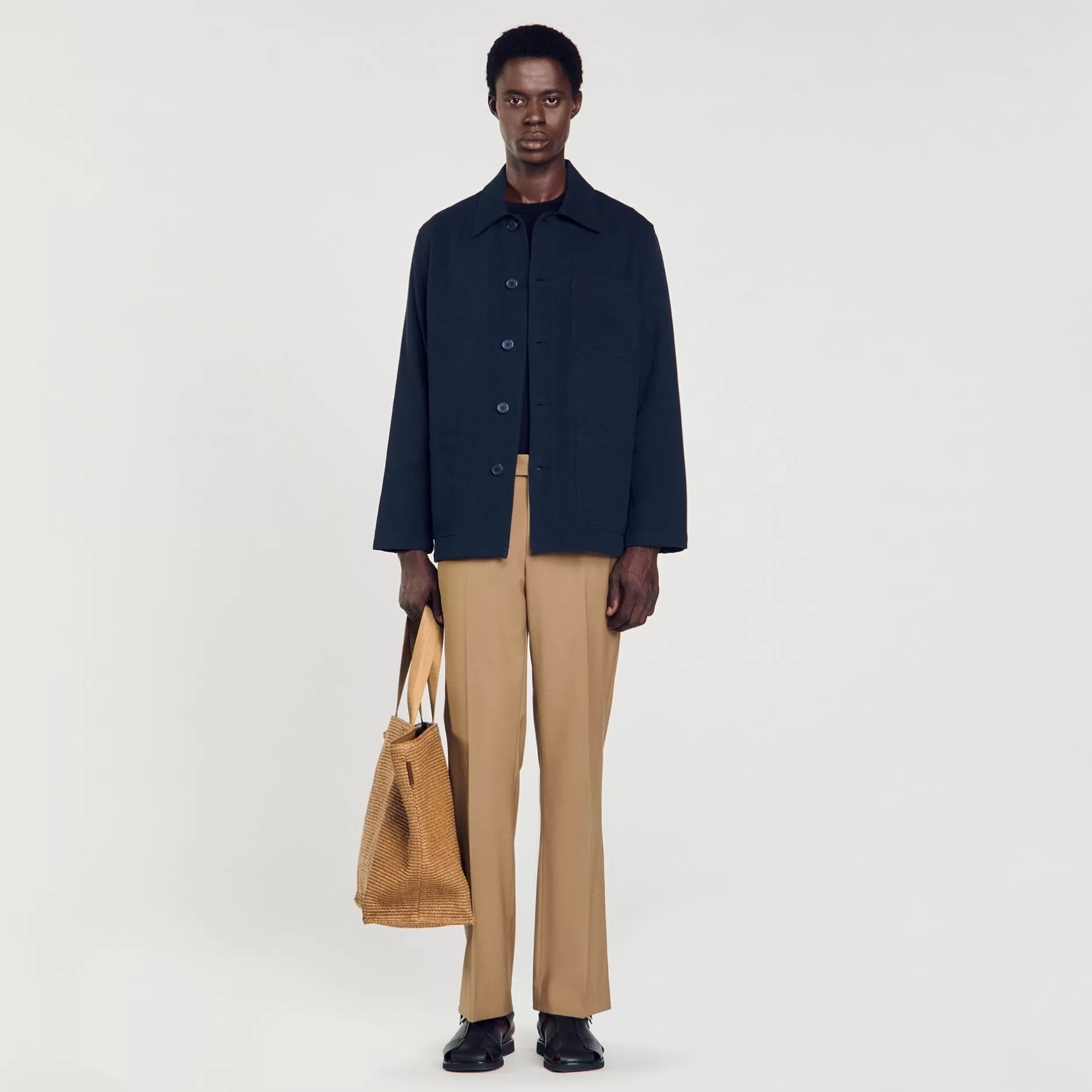 Online Sandro Blouson Worker Bleu