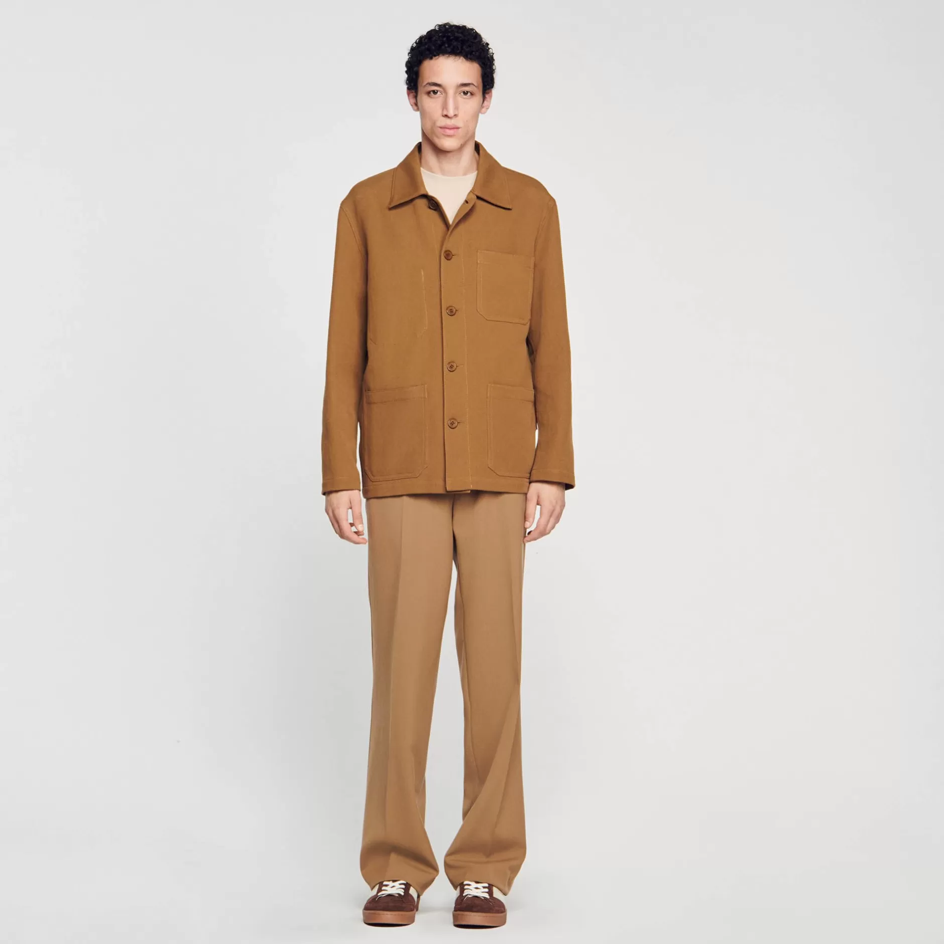 New Sandro Blouson Worker Camel