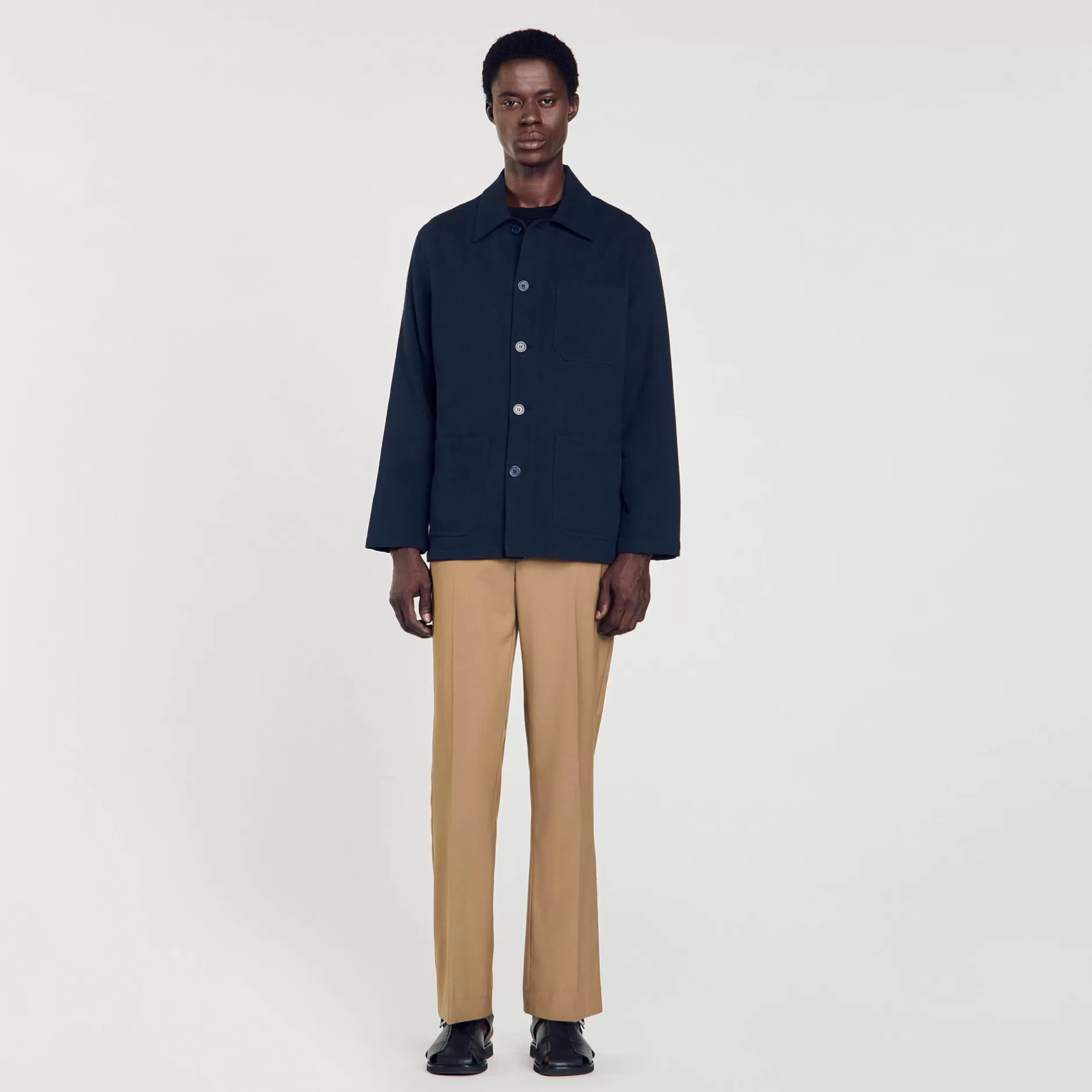 Online Sandro Blouson Worker Bleu