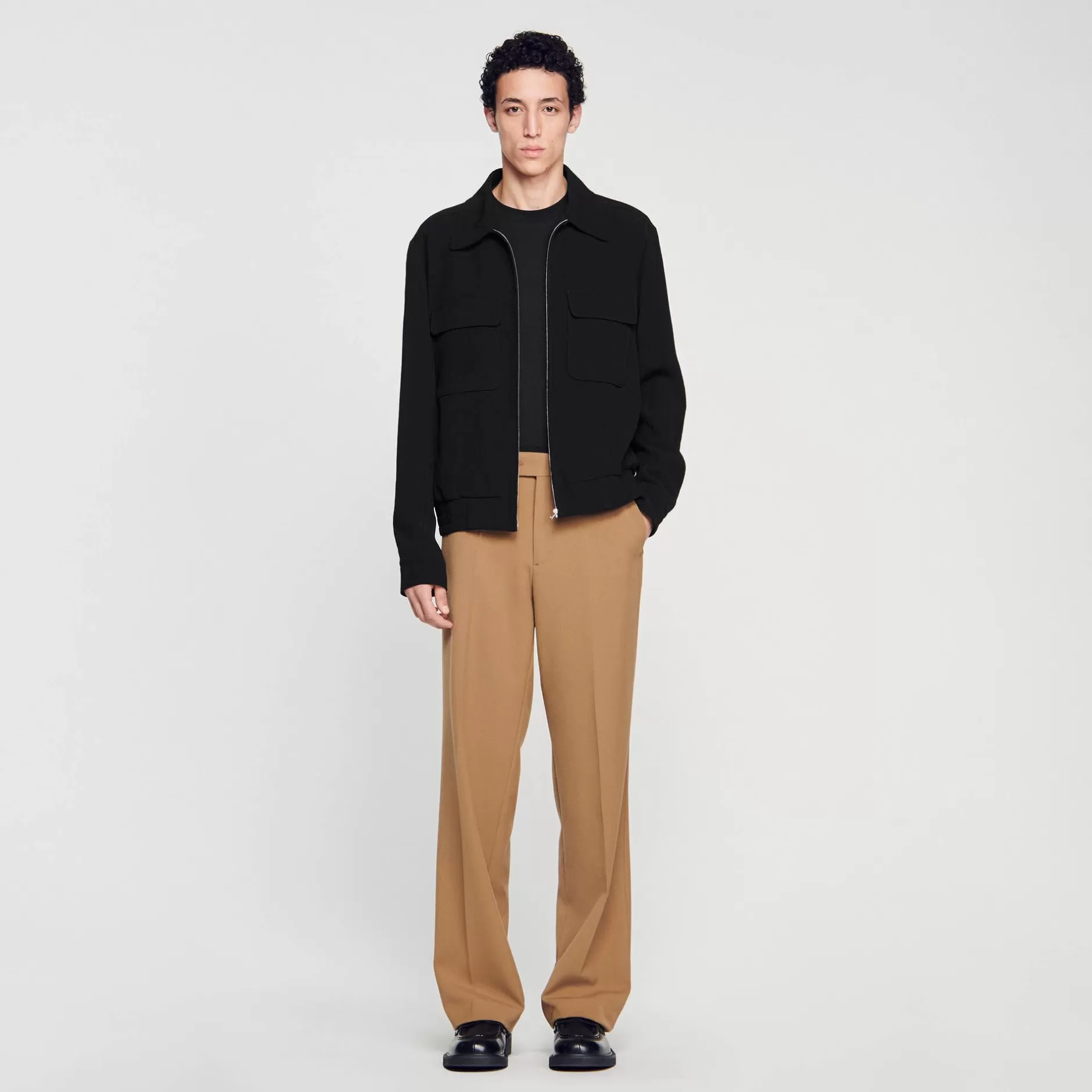 New Sandro Blouson Zippé Noir