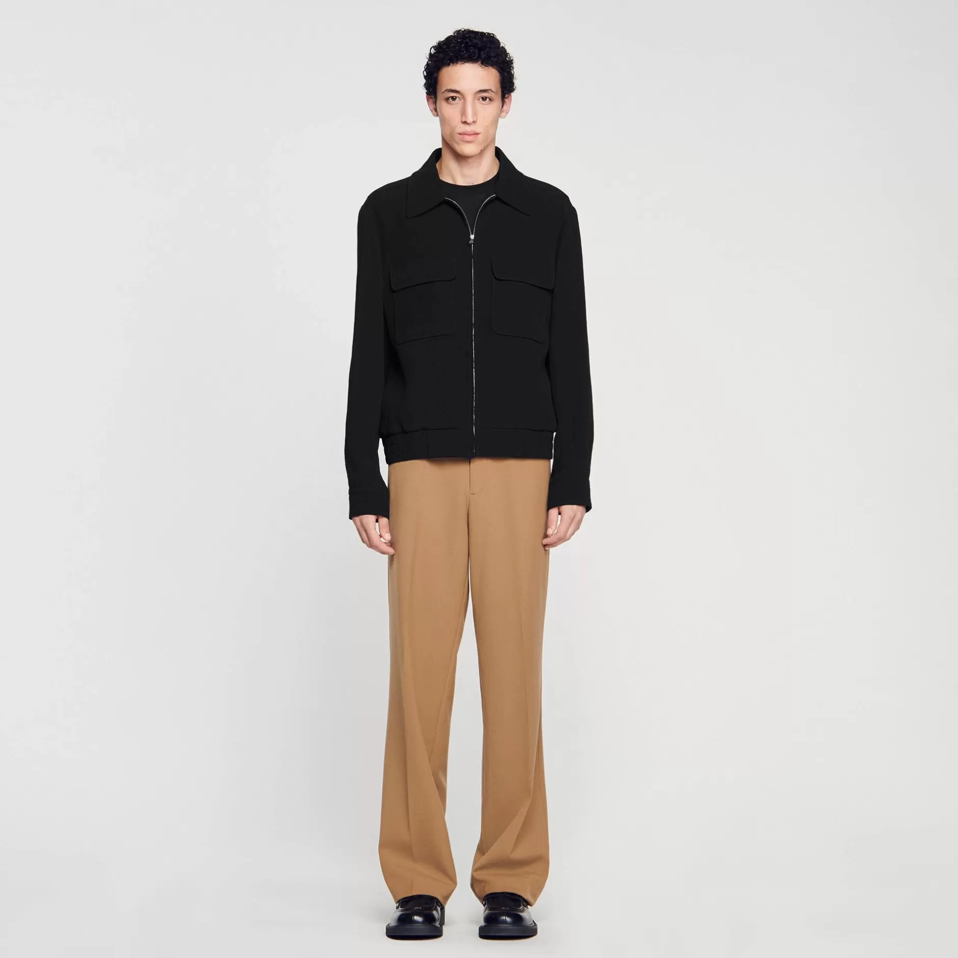 New Sandro Blouson Zippé Noir