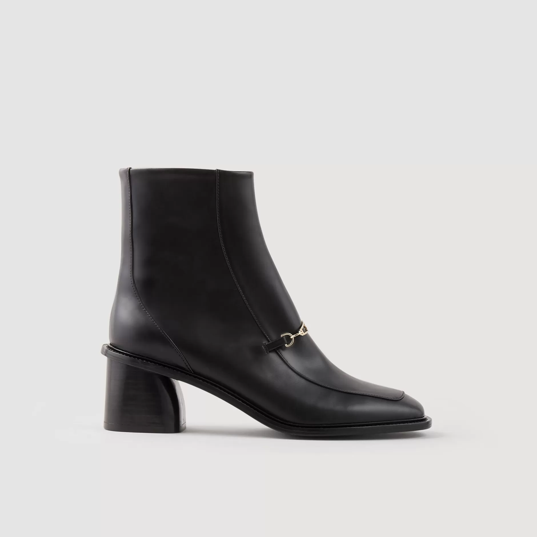 Clearance Sandro Bottines En Cuir Noir