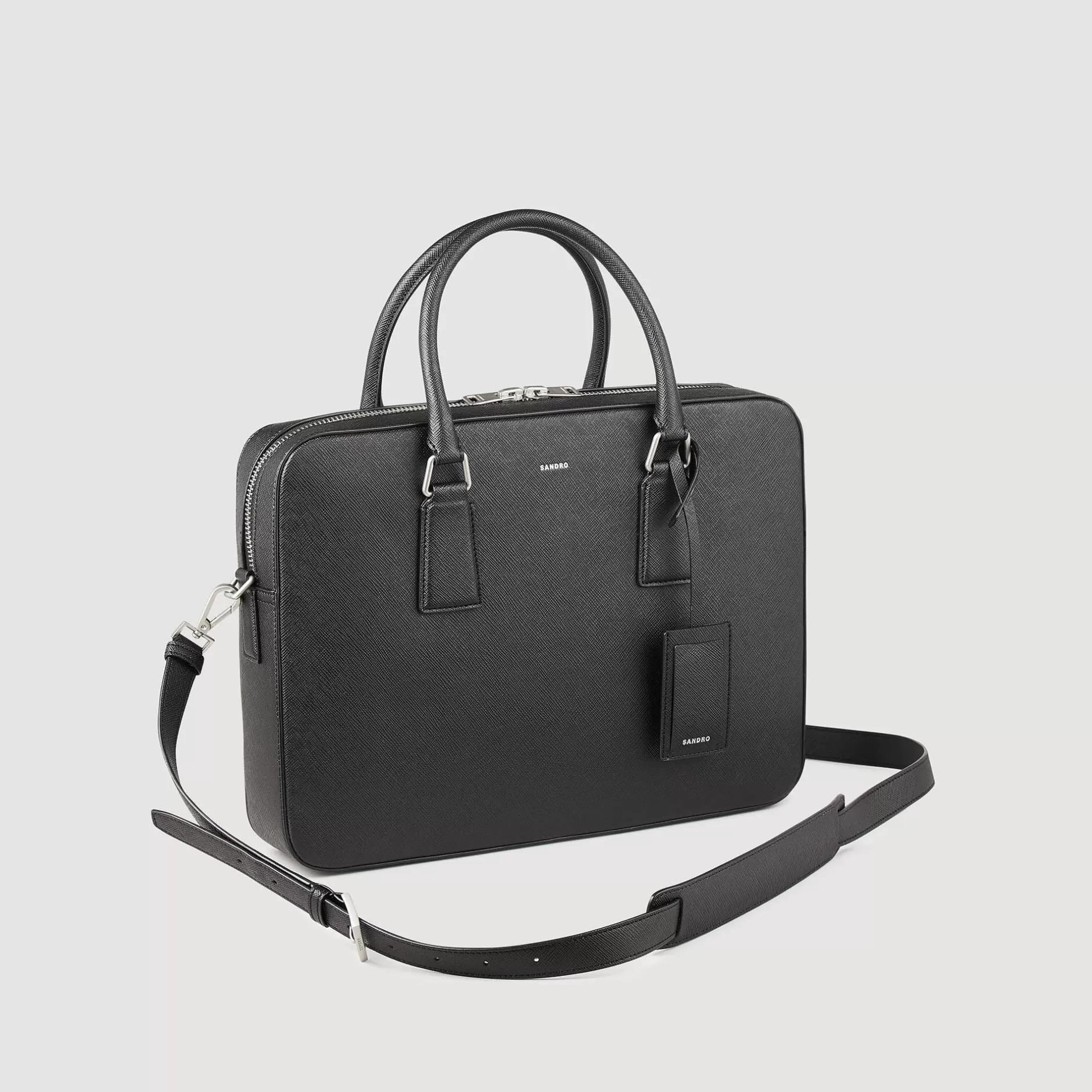 Clearance Sandro Briefcase En Cuir Reconstitué Noir