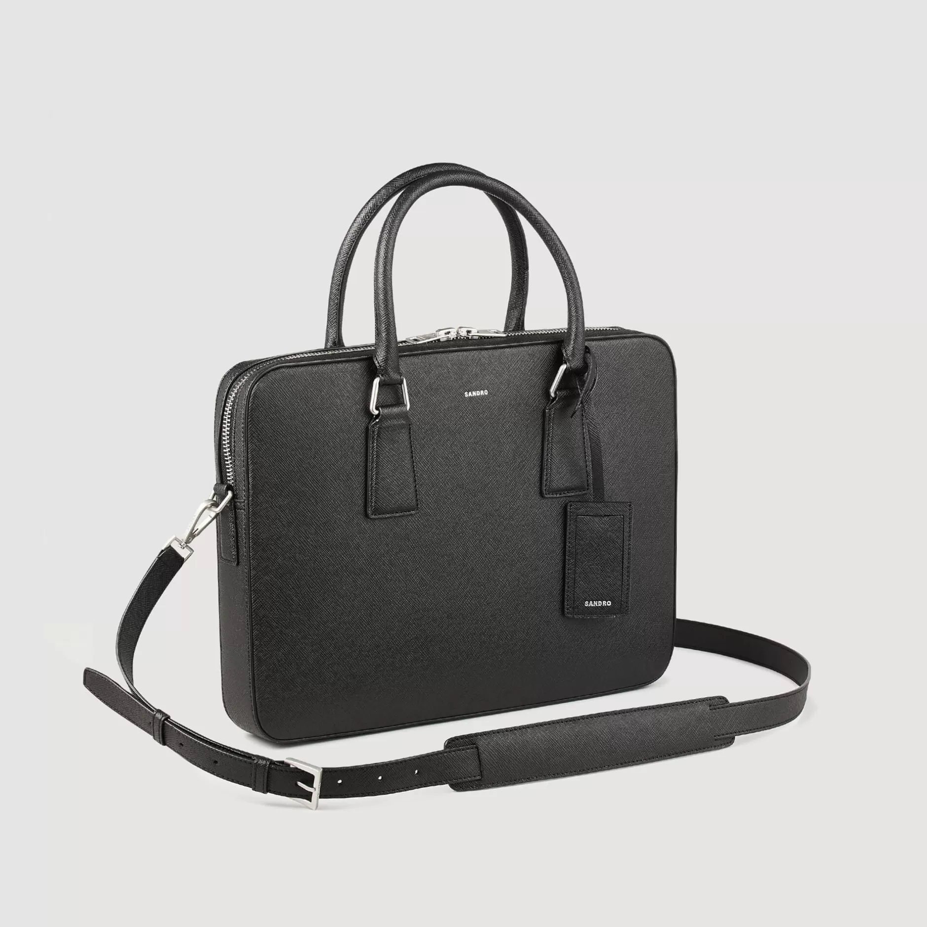 Best Sale Sandro Briefcase Slim En Cuir Reconstitué