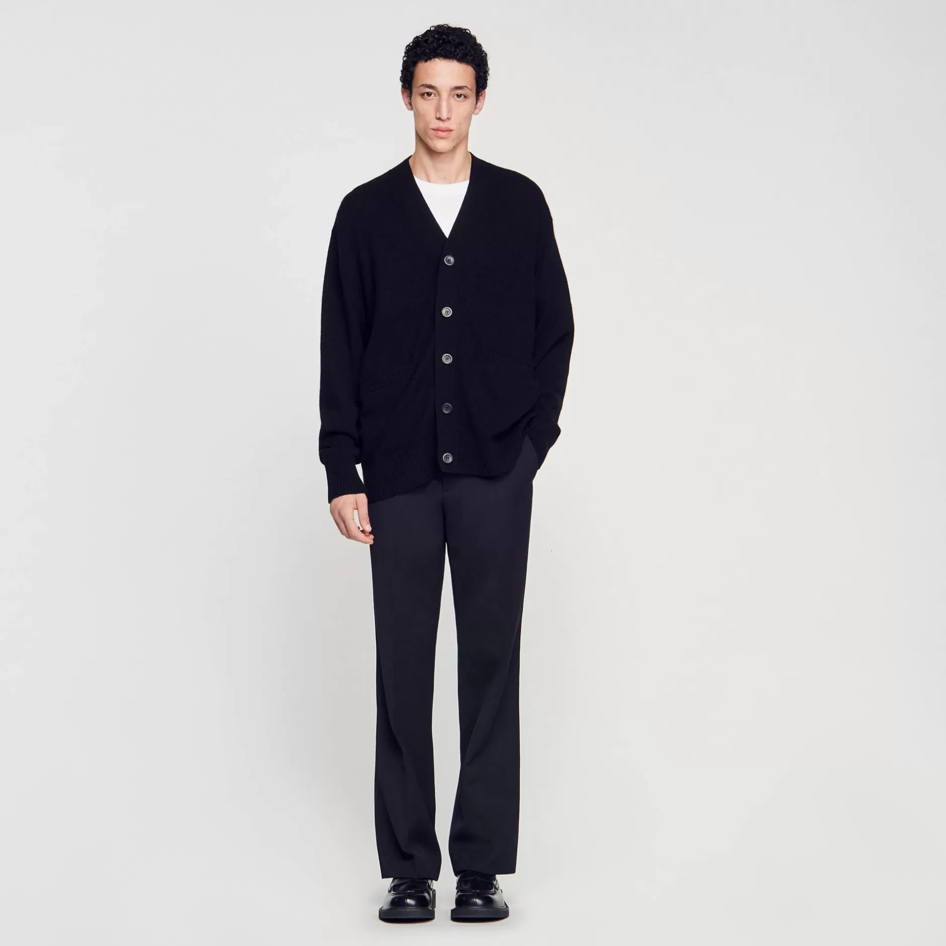 New Sandro Cardigan En Yak Noir