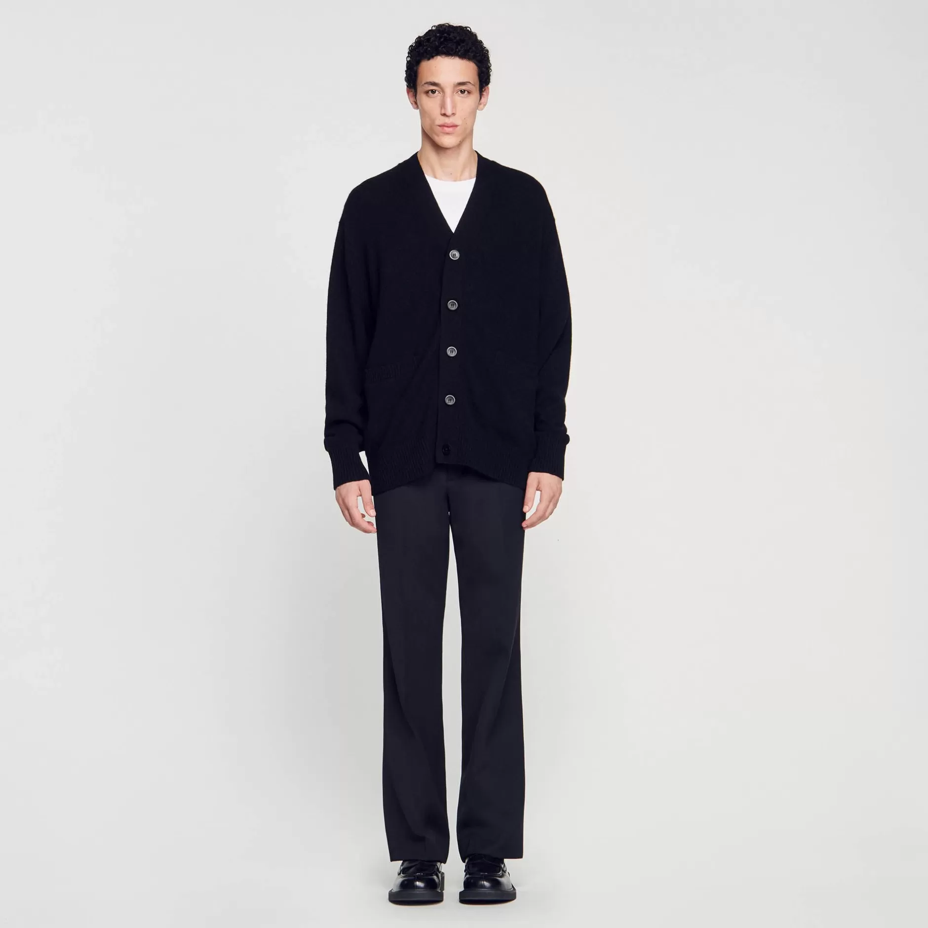 New Sandro Cardigan En Yak Noir