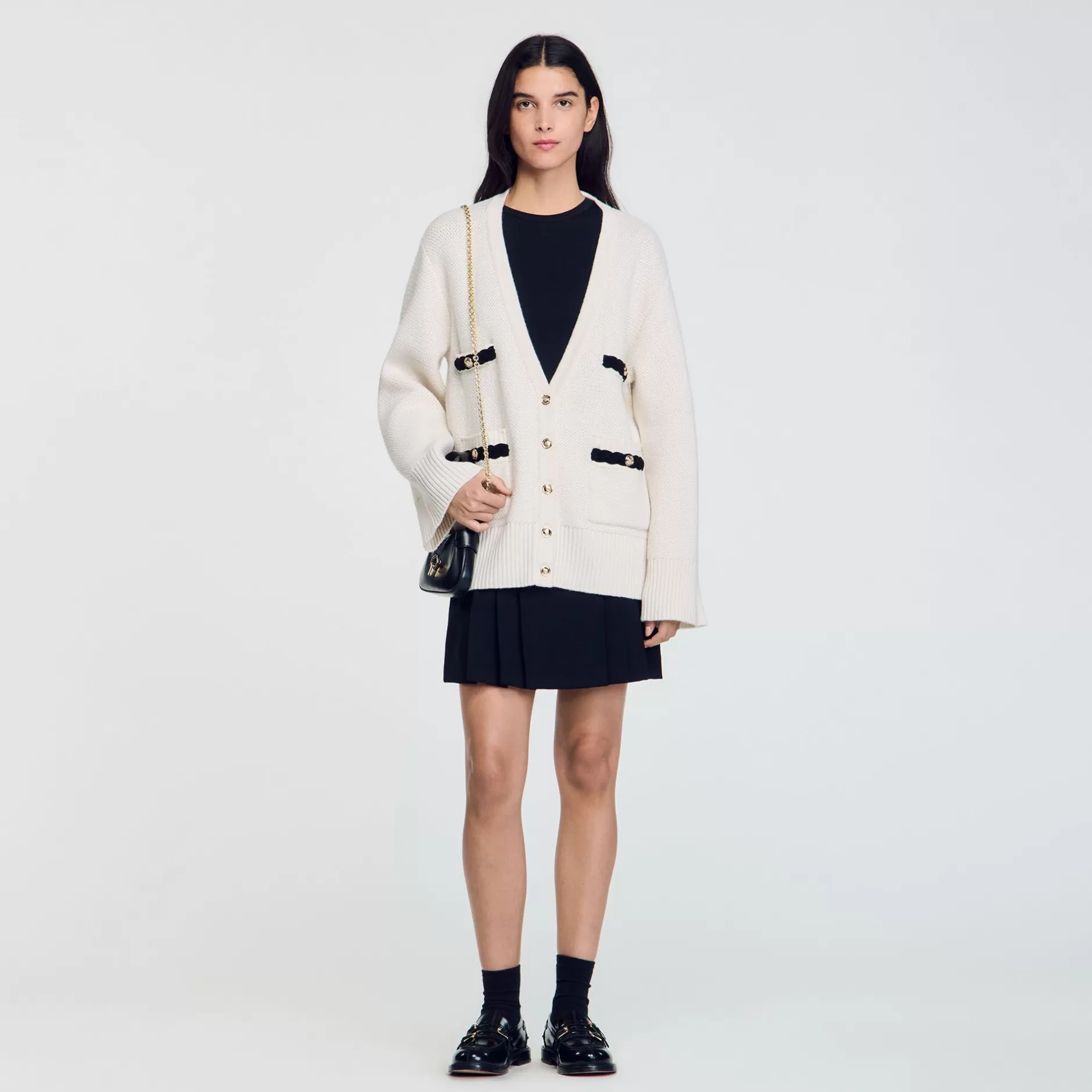 Best Sandro Cardigan Long En Laine Ecru