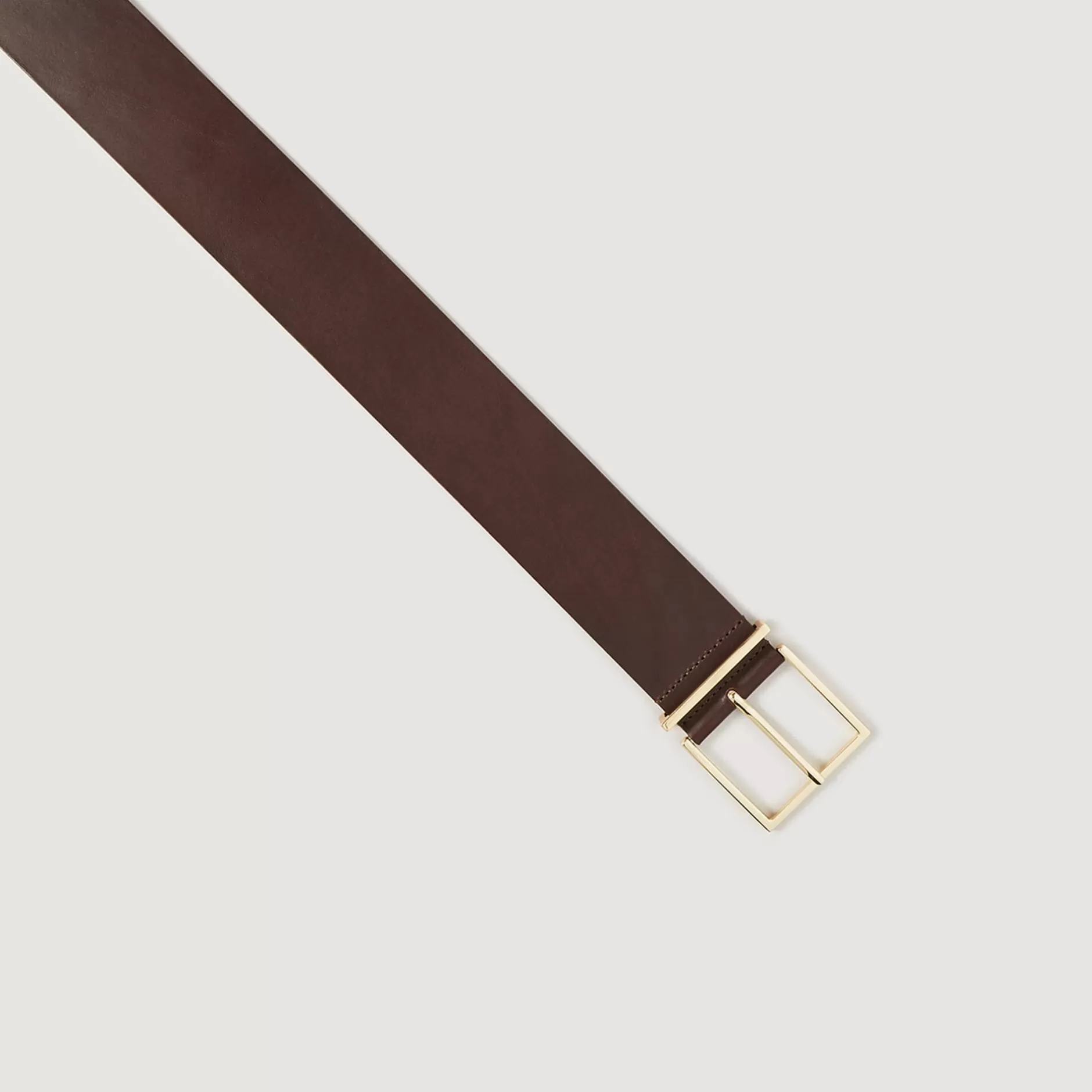 Clearance Sandro Ceinture Large En Cuir Chocolat