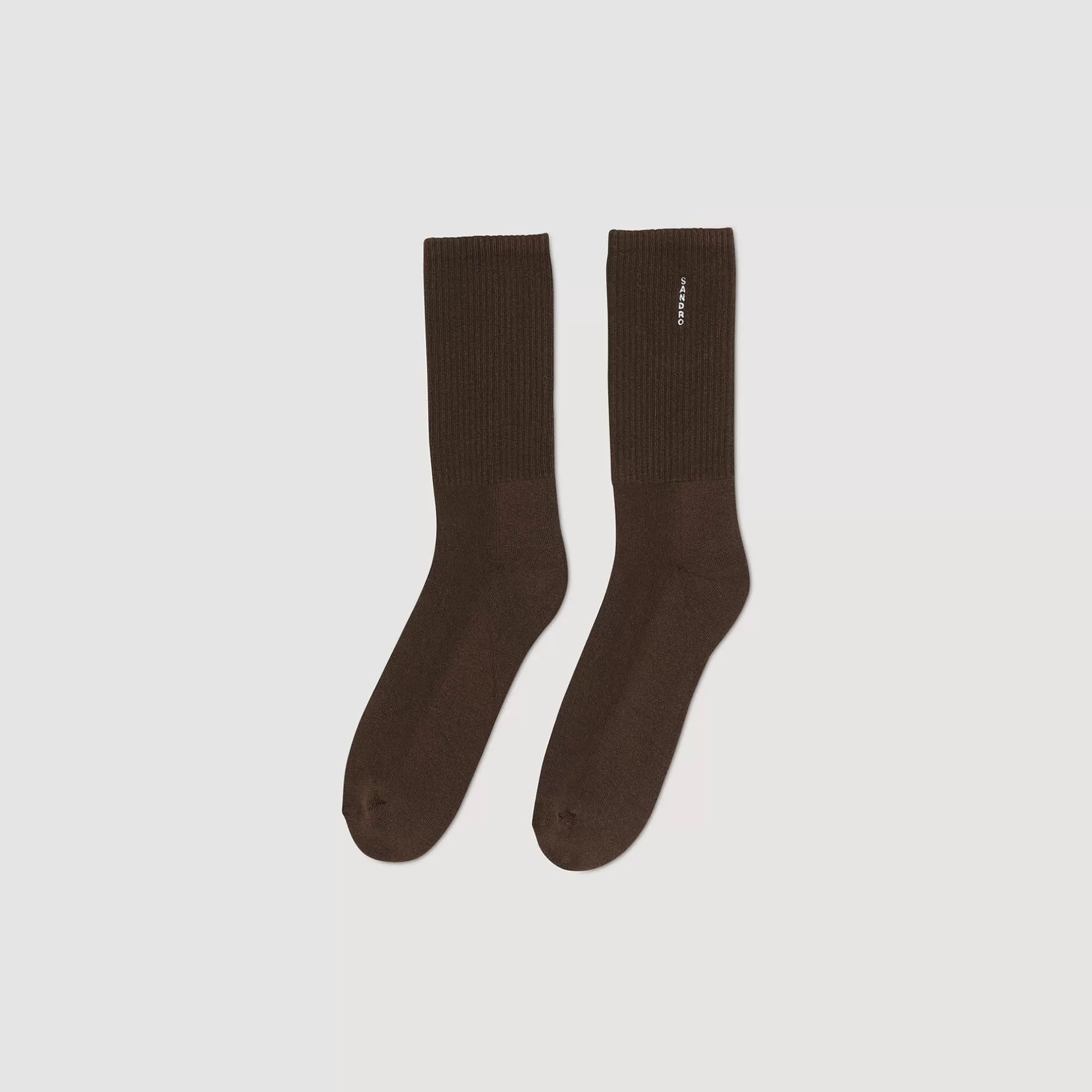 Cheap Sandro Chaussettes En Coton Marron Foncé