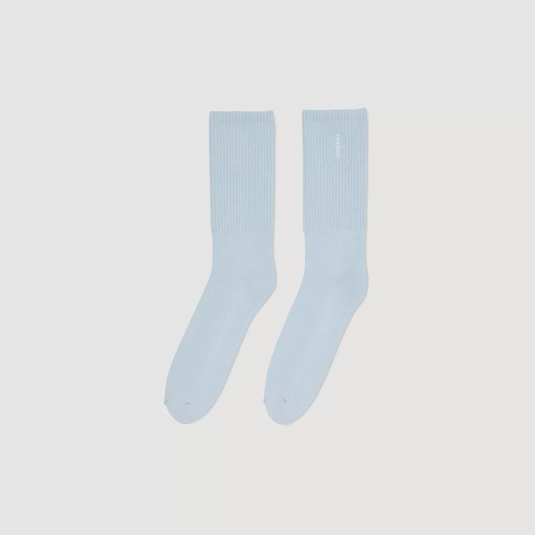 Outlet Sandro Chaussettes En Coton Bleu Ciel