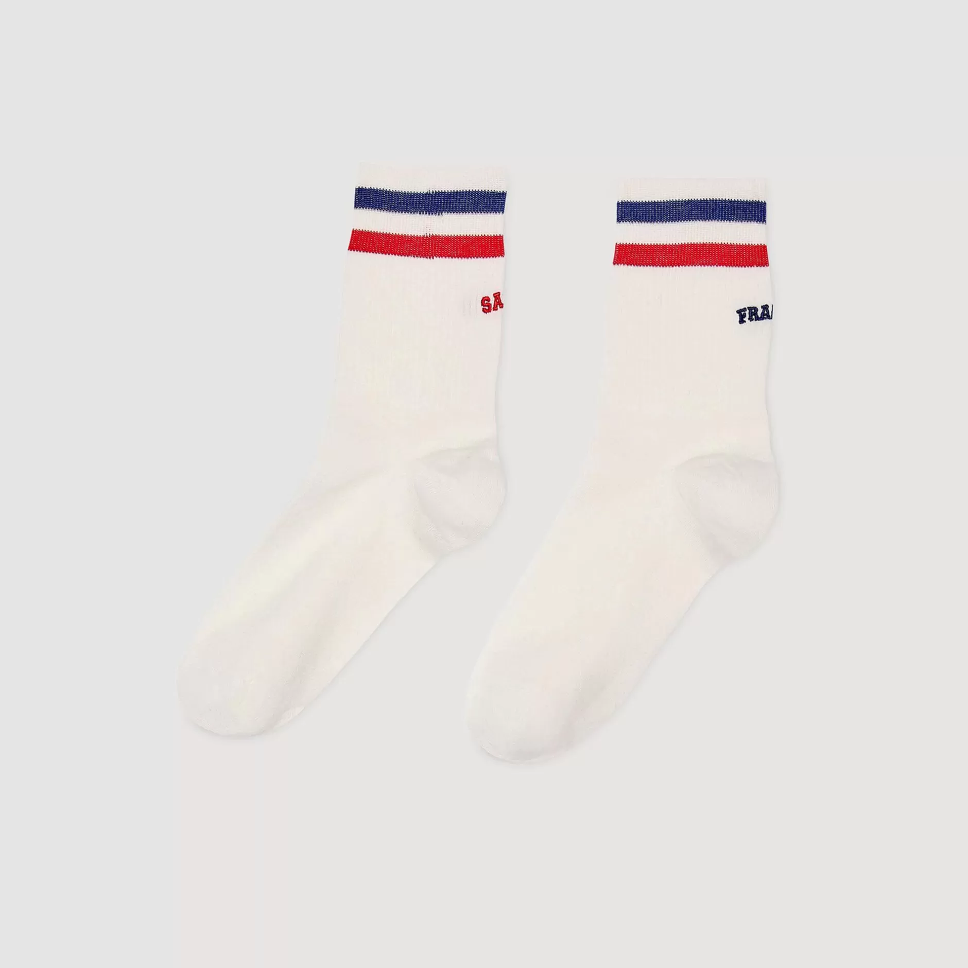 Shop Sandro Chaussettes Tricolores blanc