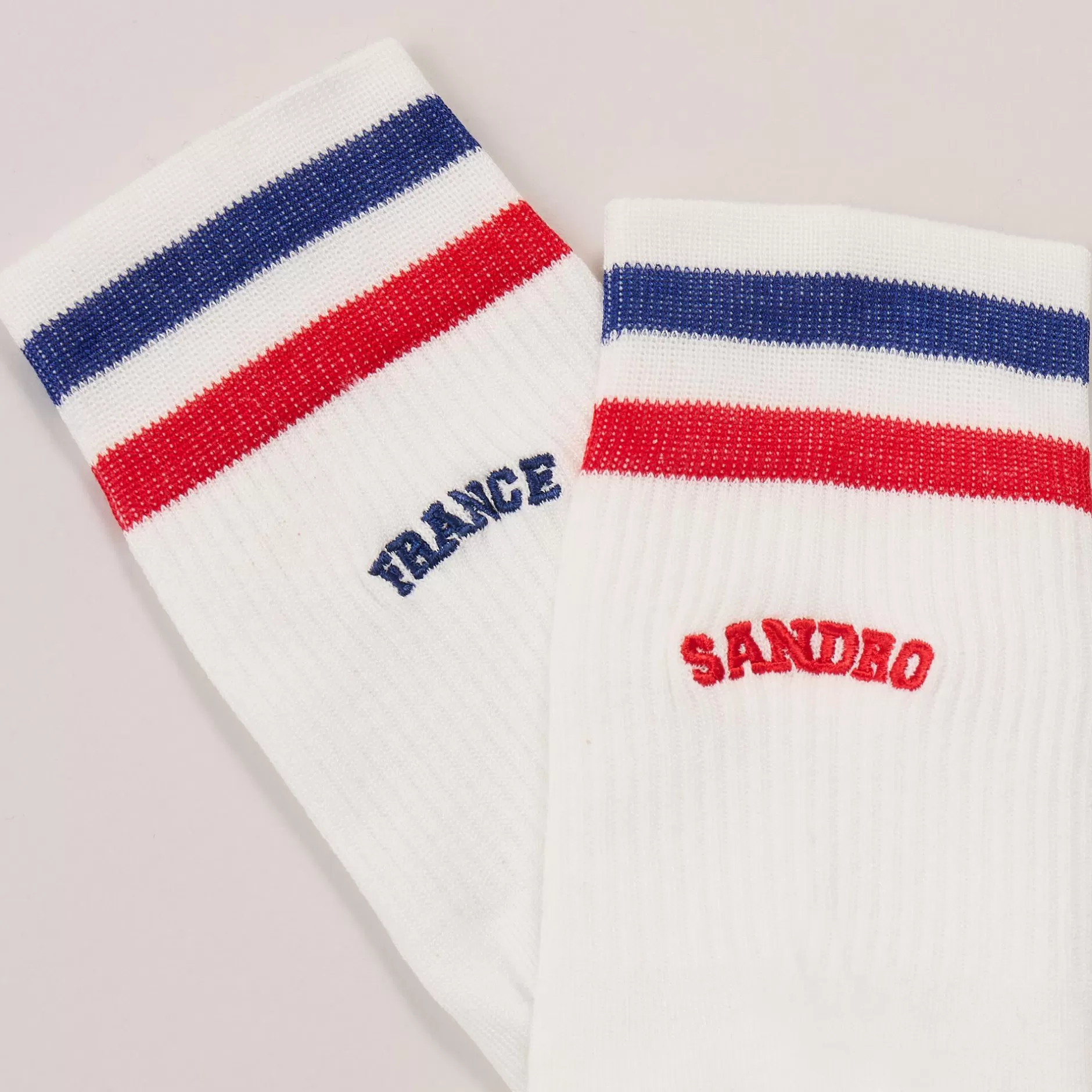 Shop Sandro Chaussettes Tricolores blanc