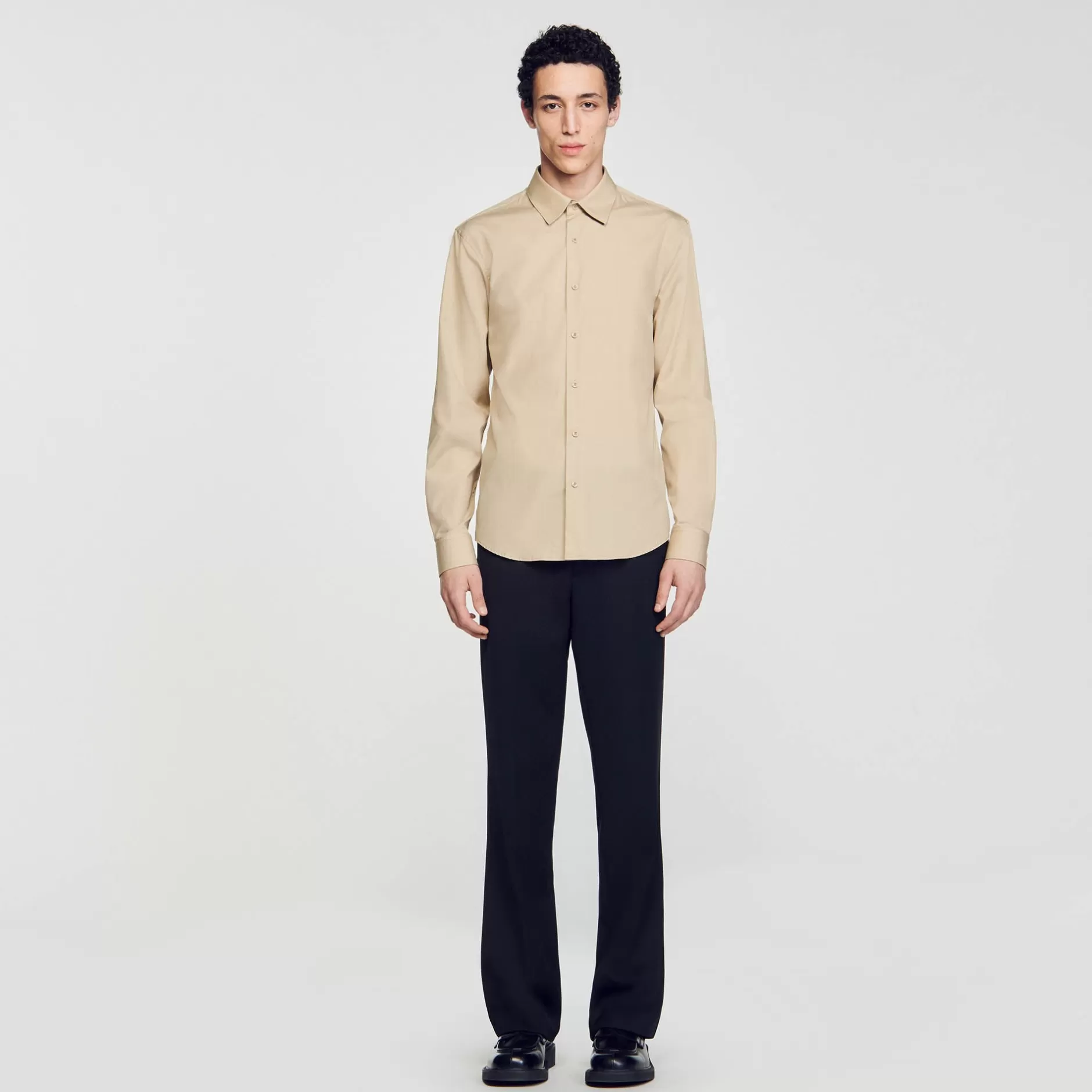 Sale Sandro Chemise à Manches Longues Beige