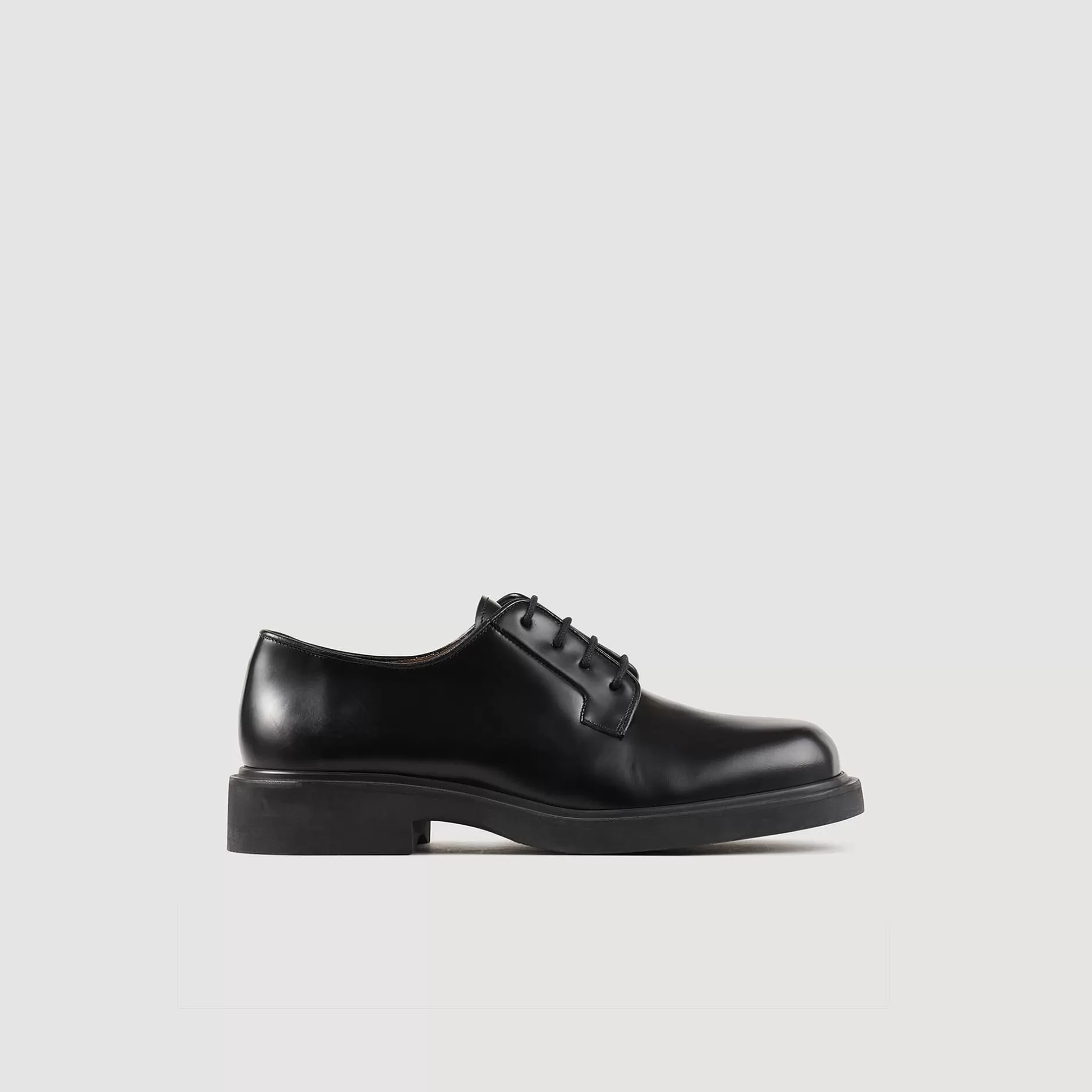 Store Sandro Derbies En Cuir Glacé Noir