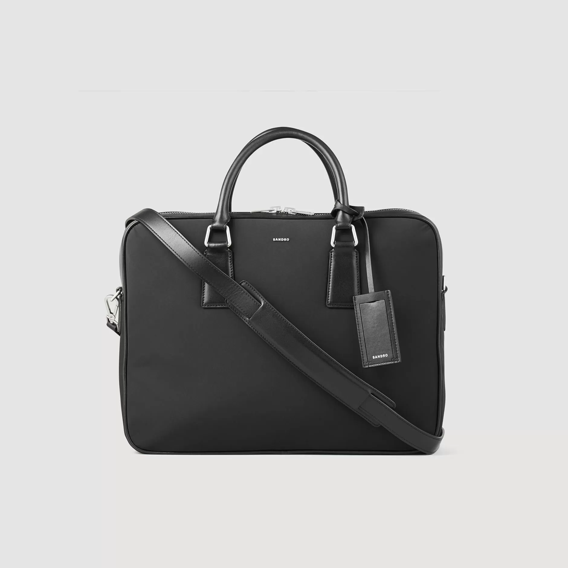 Hot Sandro Grand Briefcase En Nylon Noir