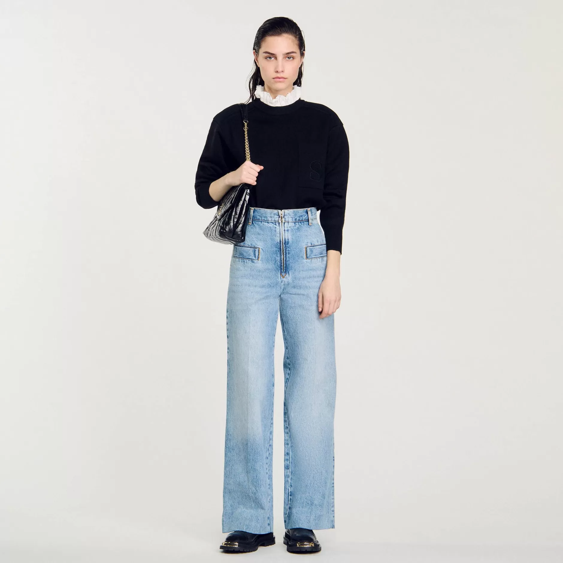 Fashion Sandro Jean Large Bleu jean