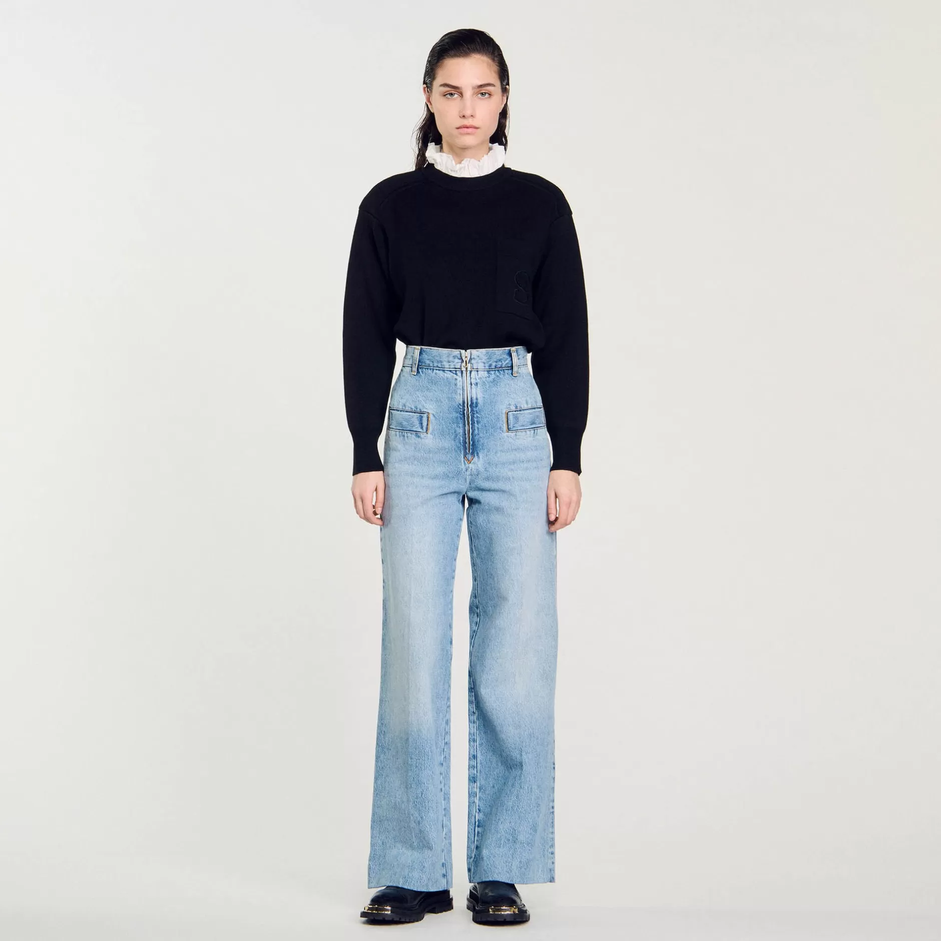 Fashion Sandro Jean Large Bleu jean