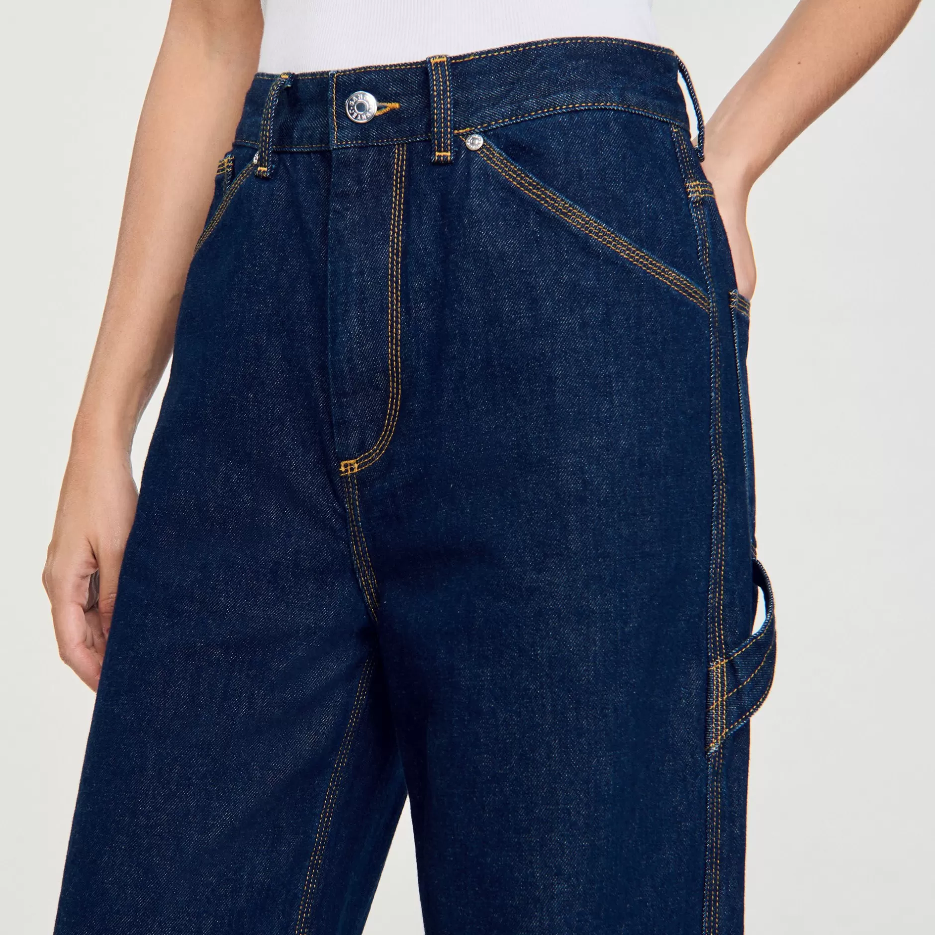 Discount Sandro Jean Large Flare Bleu jean