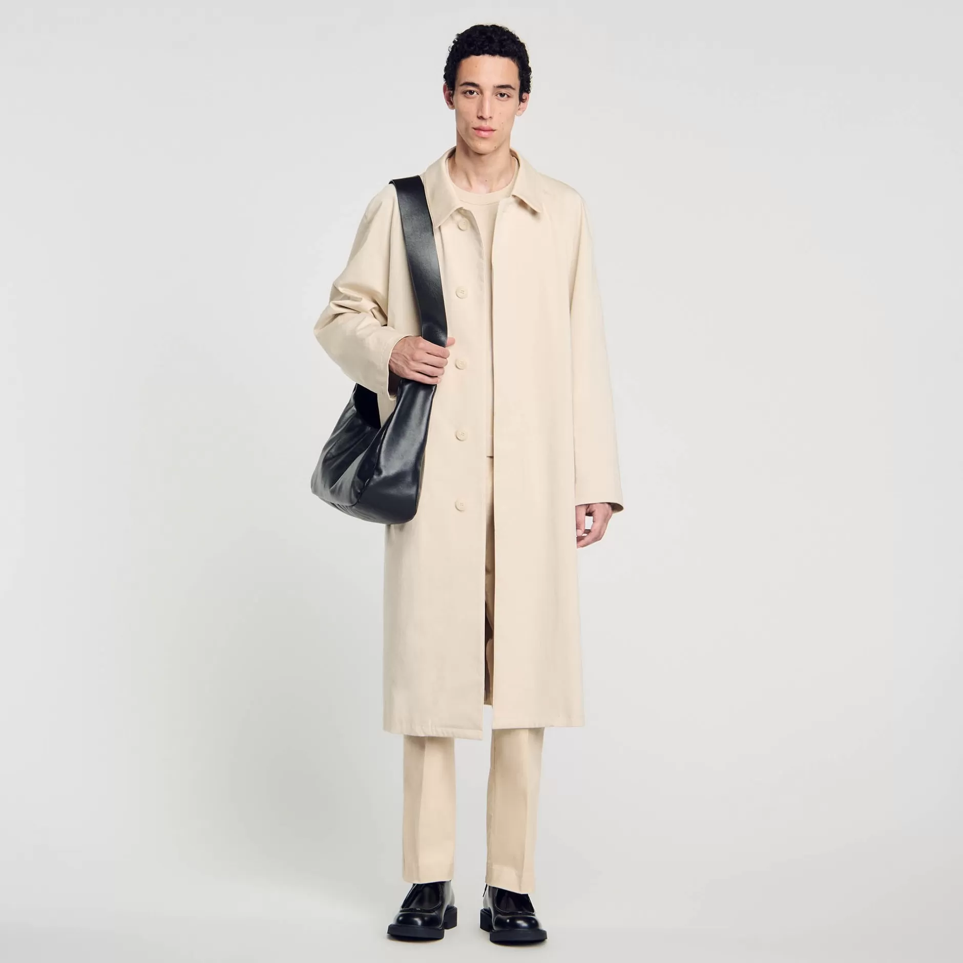 Store Sandro Manteau Mac Long Beige