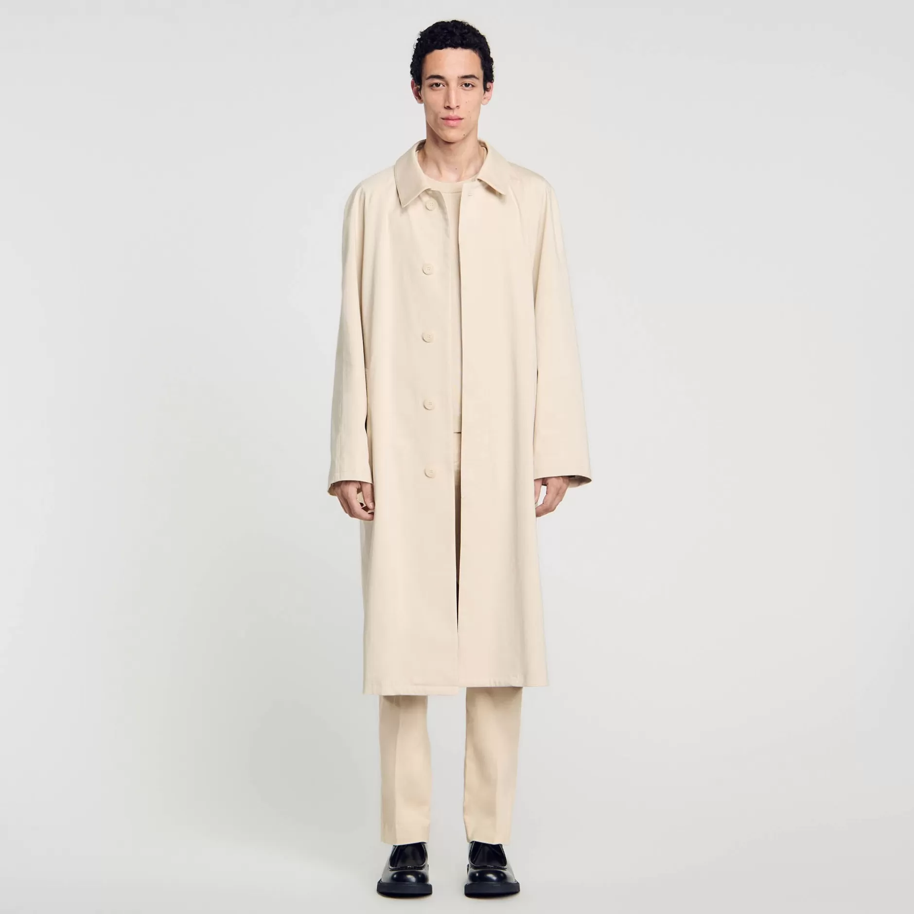 Store Sandro Manteau Mac Long Beige