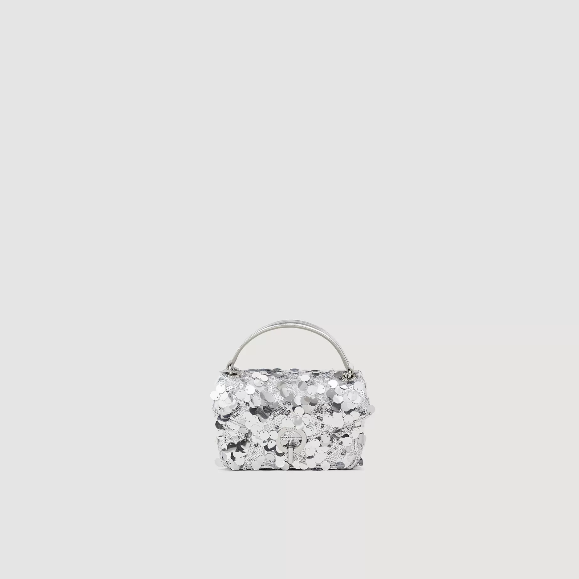 Cheap Sandro Mini Sac Yza Sequins Argent