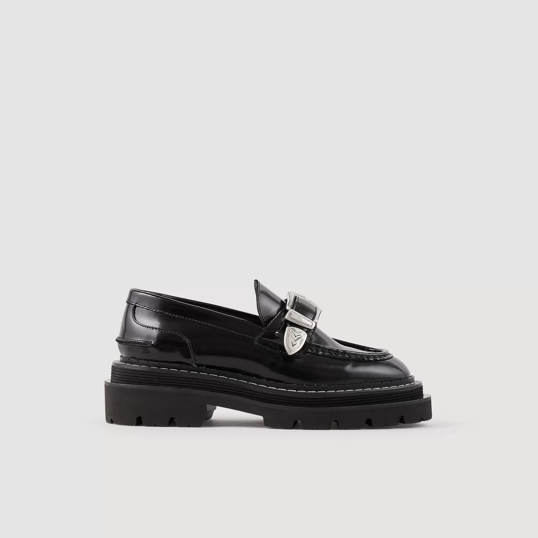 Store Sandro Mocassins En Cuir Noir