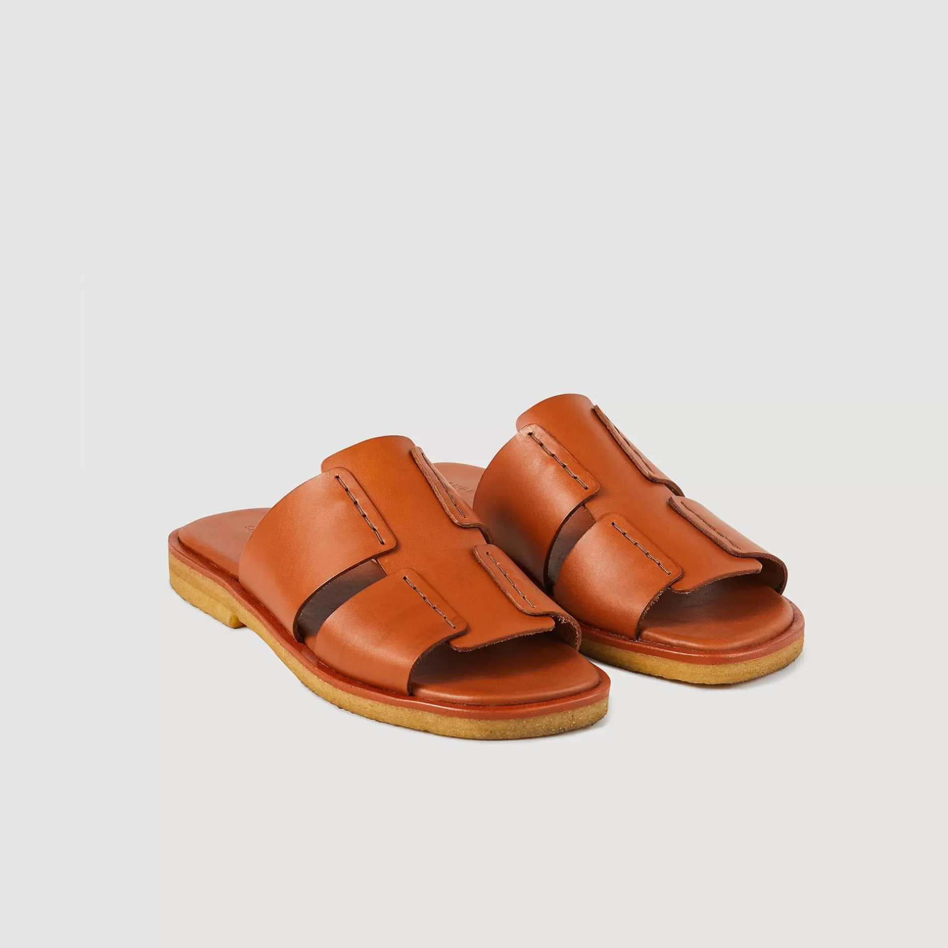 Discount Sandro Mules En Cuir Végétal Marron Clair