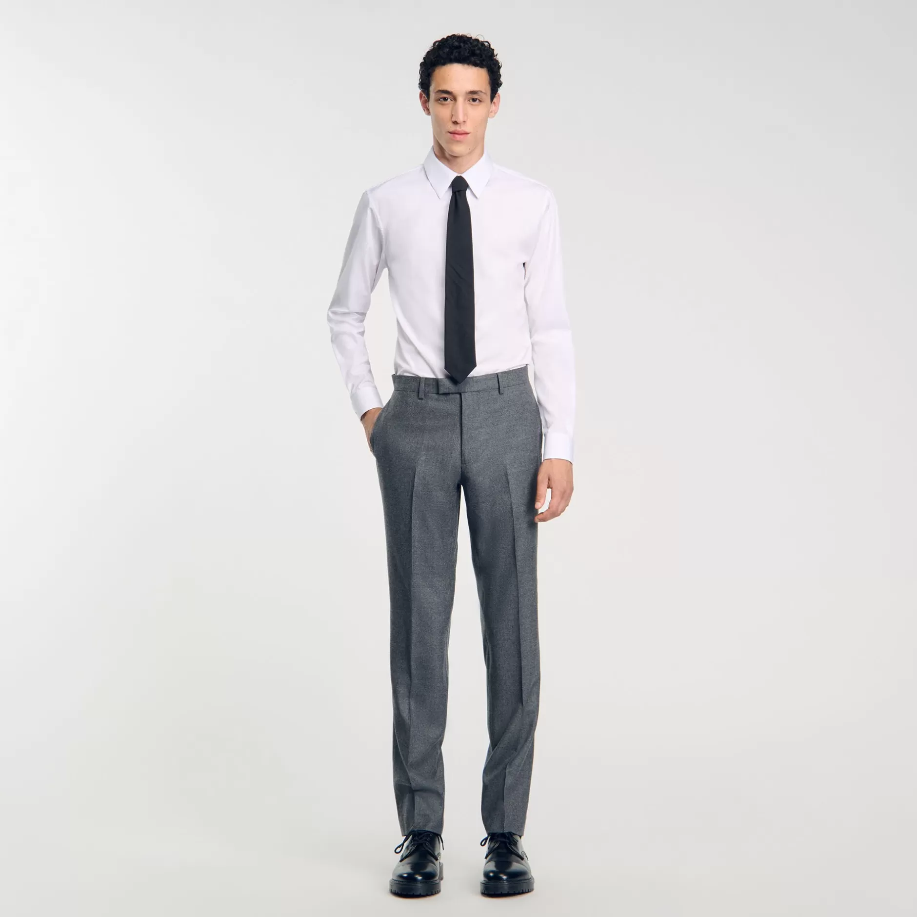 Shop Sandro Pantalon De Costume Gris