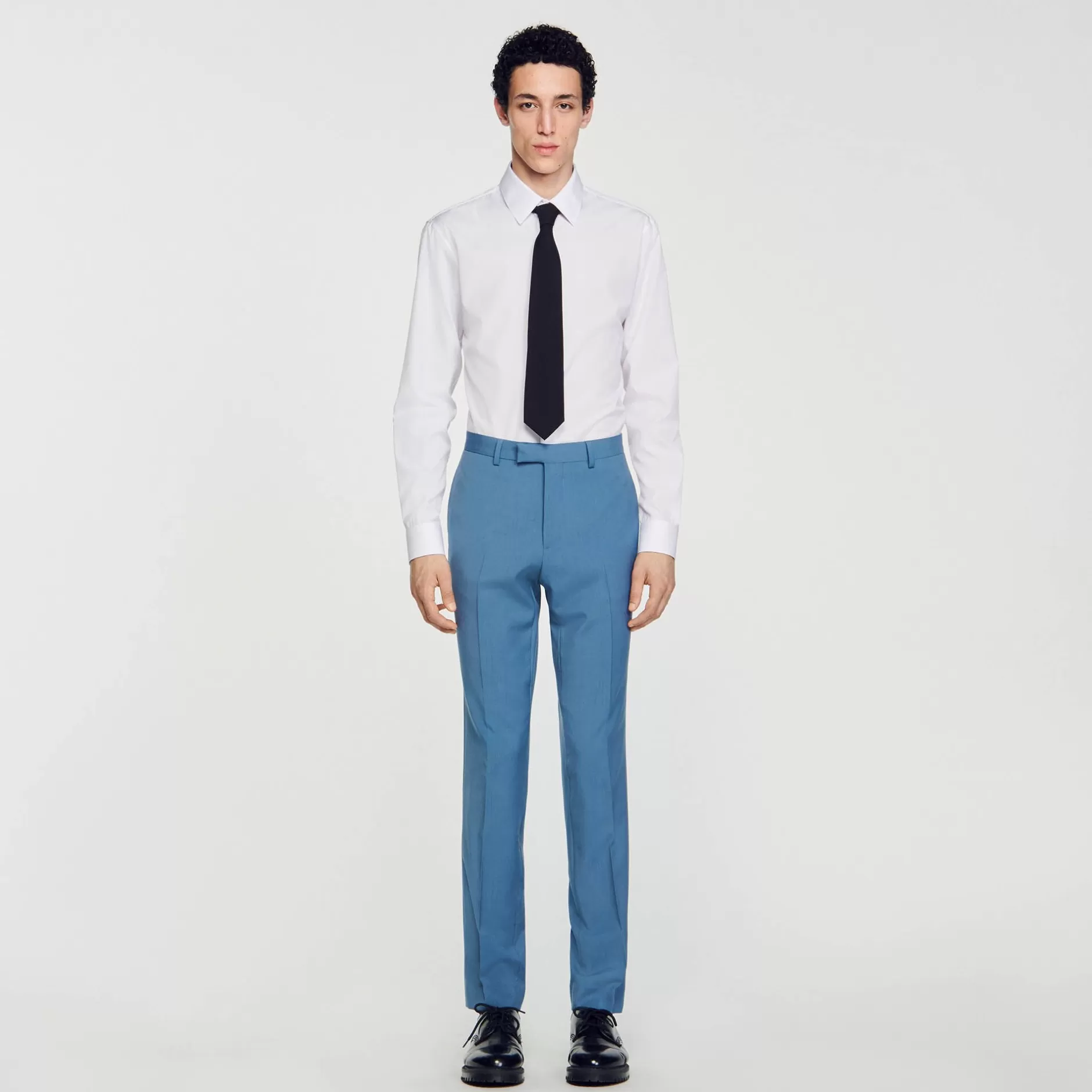 Outlet Sandro Pantalon De Costume Bleu Gris