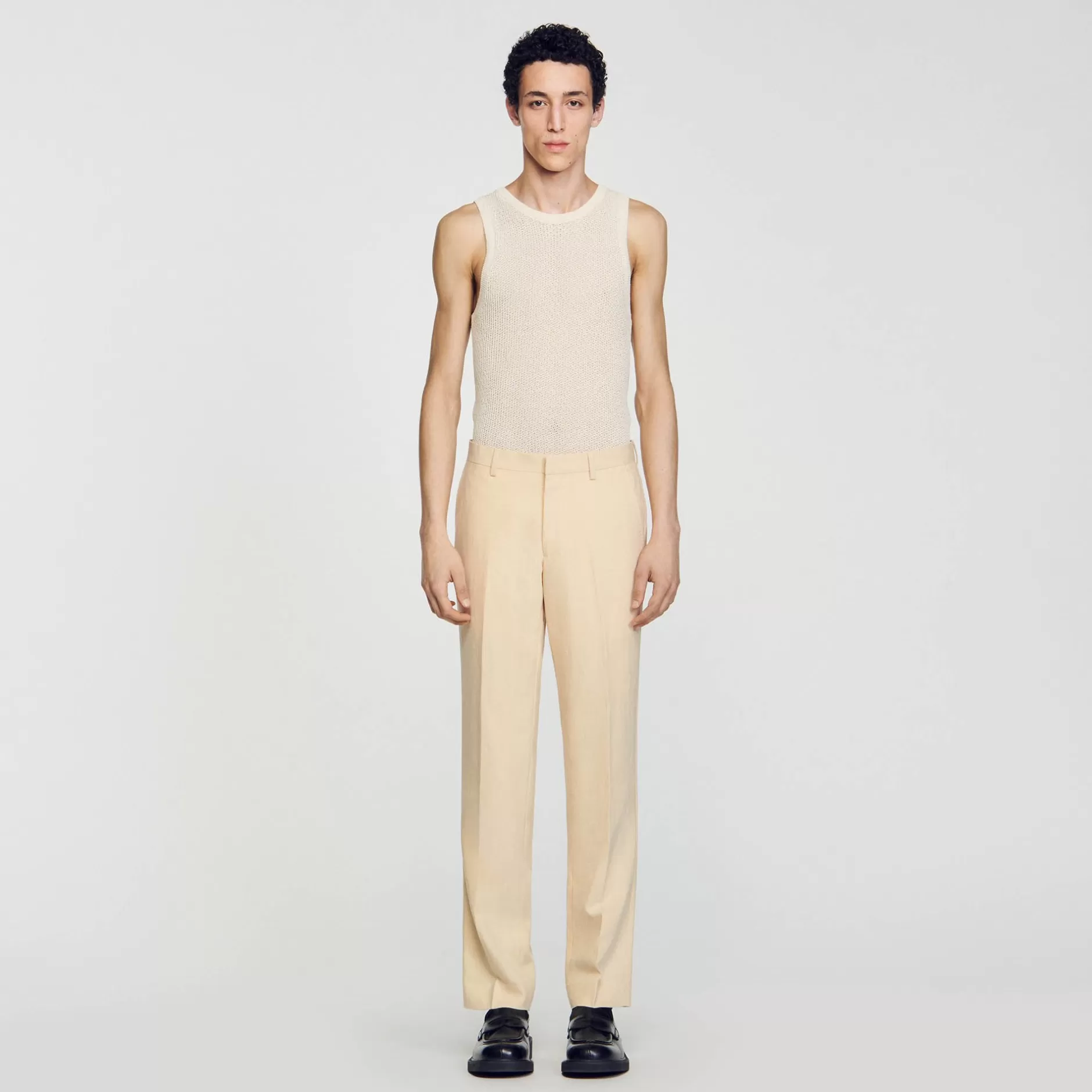 Online Sandro Pantalon De Costume Beige