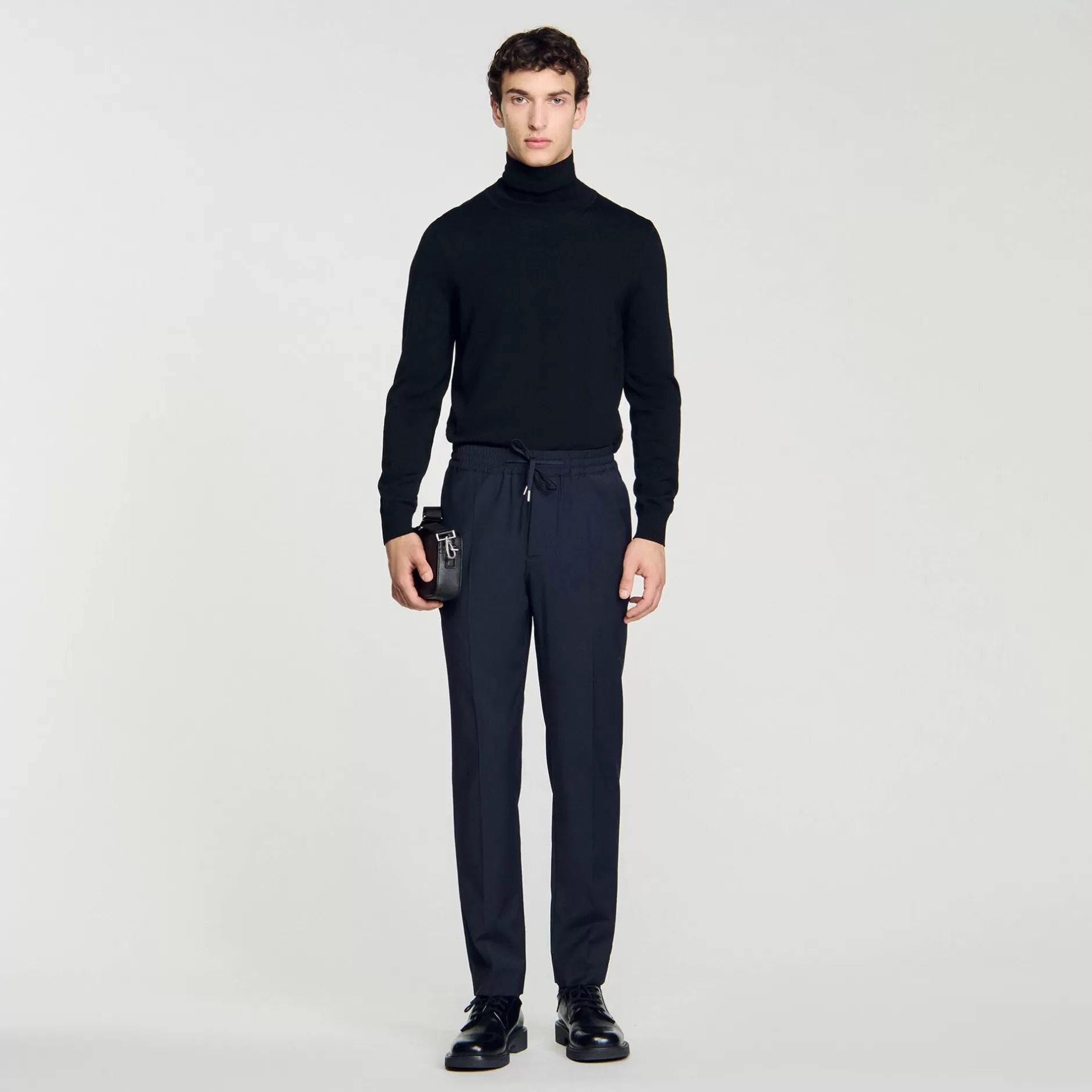 Best Sandro Pantalon Droit élastiqué Marine