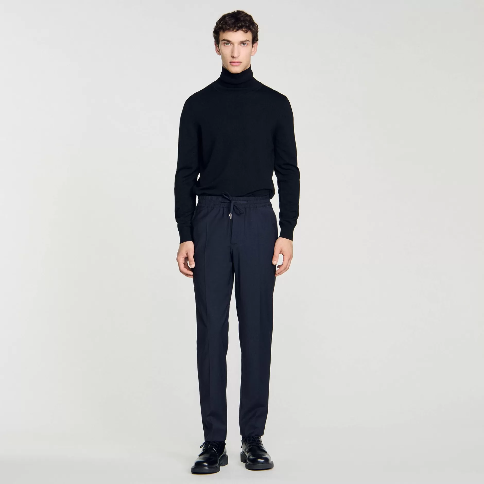 Best Sandro Pantalon Droit élastiqué Marine