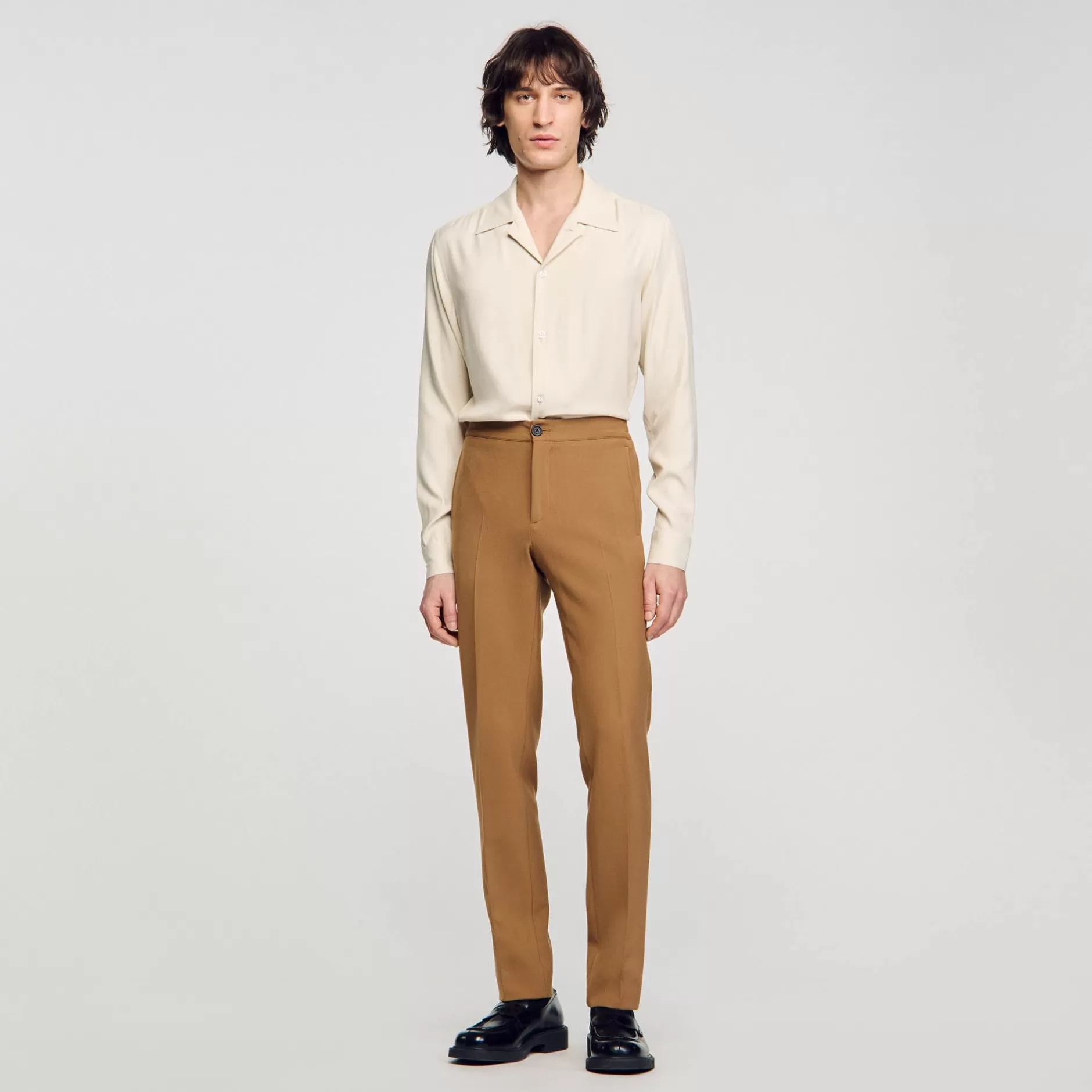 Clearance Sandro Pantalon En Jersey Camel