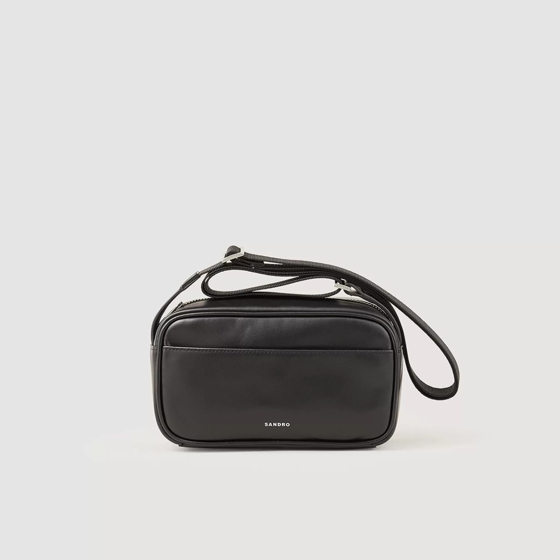 Online Sandro Petit Sac En Cuir Lisse Noir