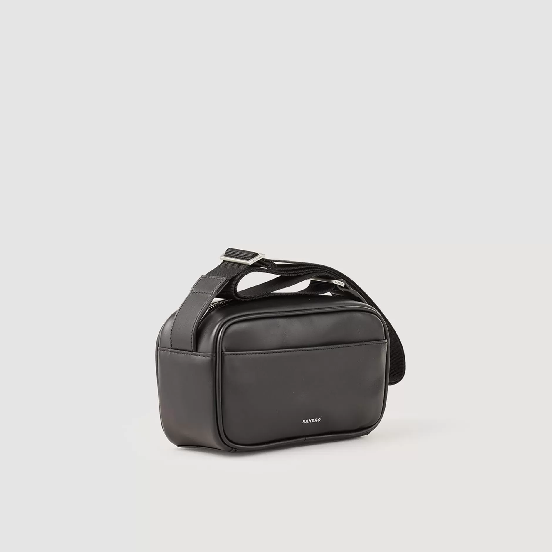 Online Sandro Petit Sac En Cuir Lisse Noir