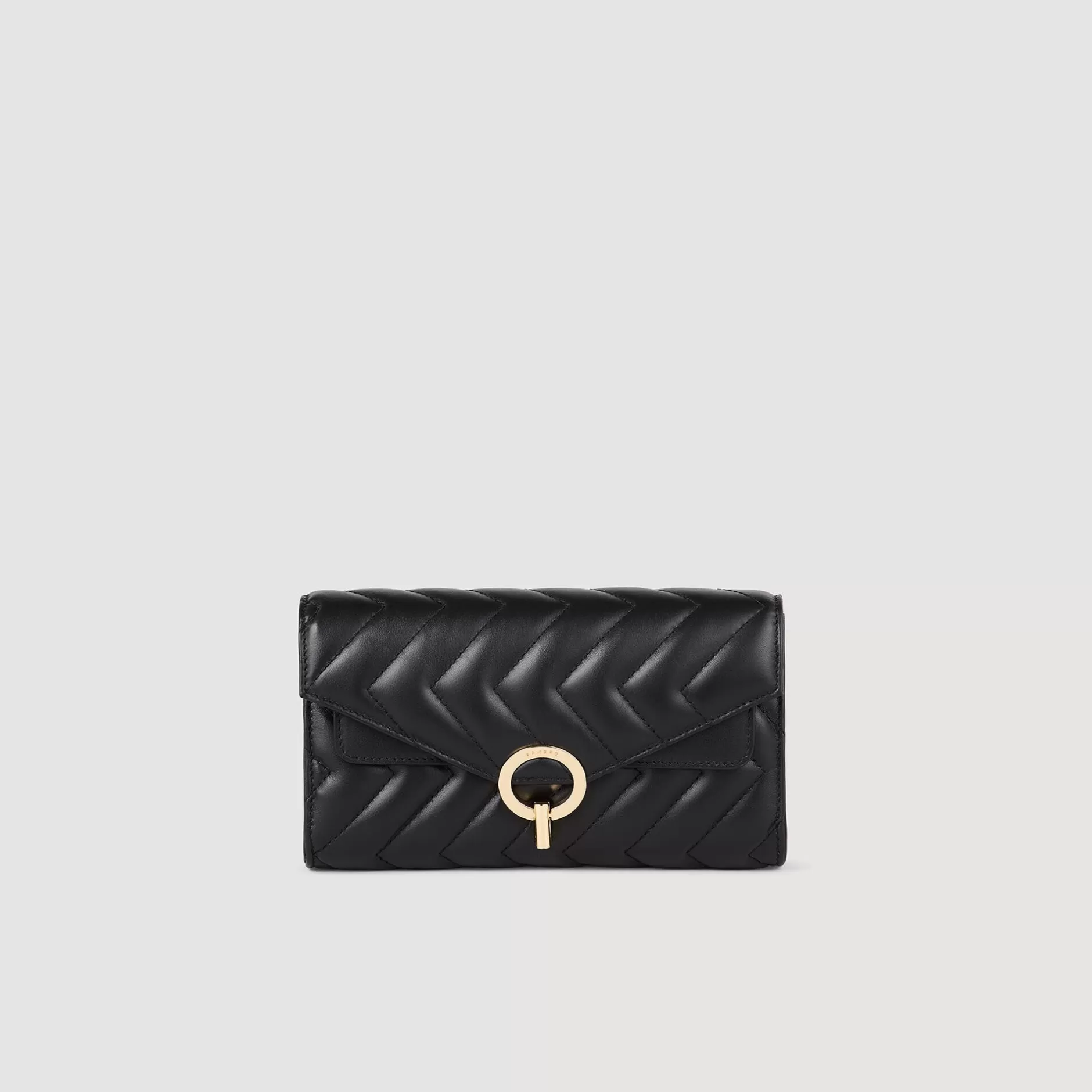 Cheap Sandro Pochette Crossbody En Cuir Noir