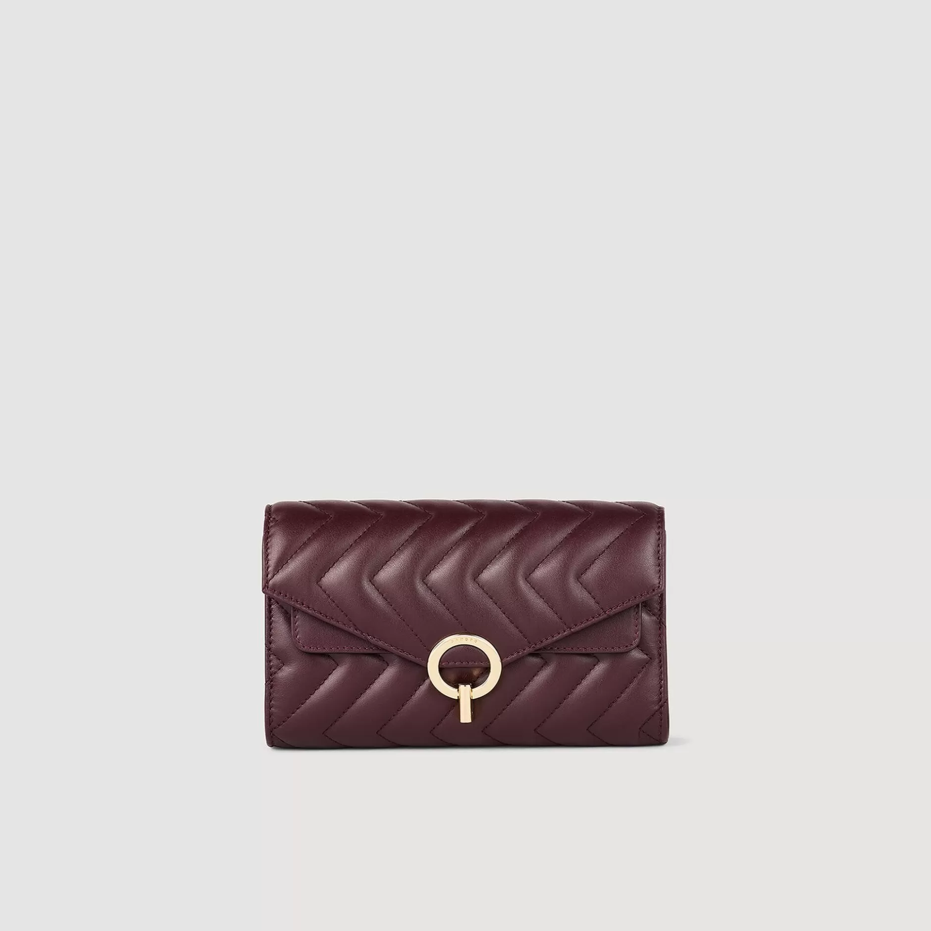 Clearance Sandro Pochette Crossbody En Cuir Bordeaux