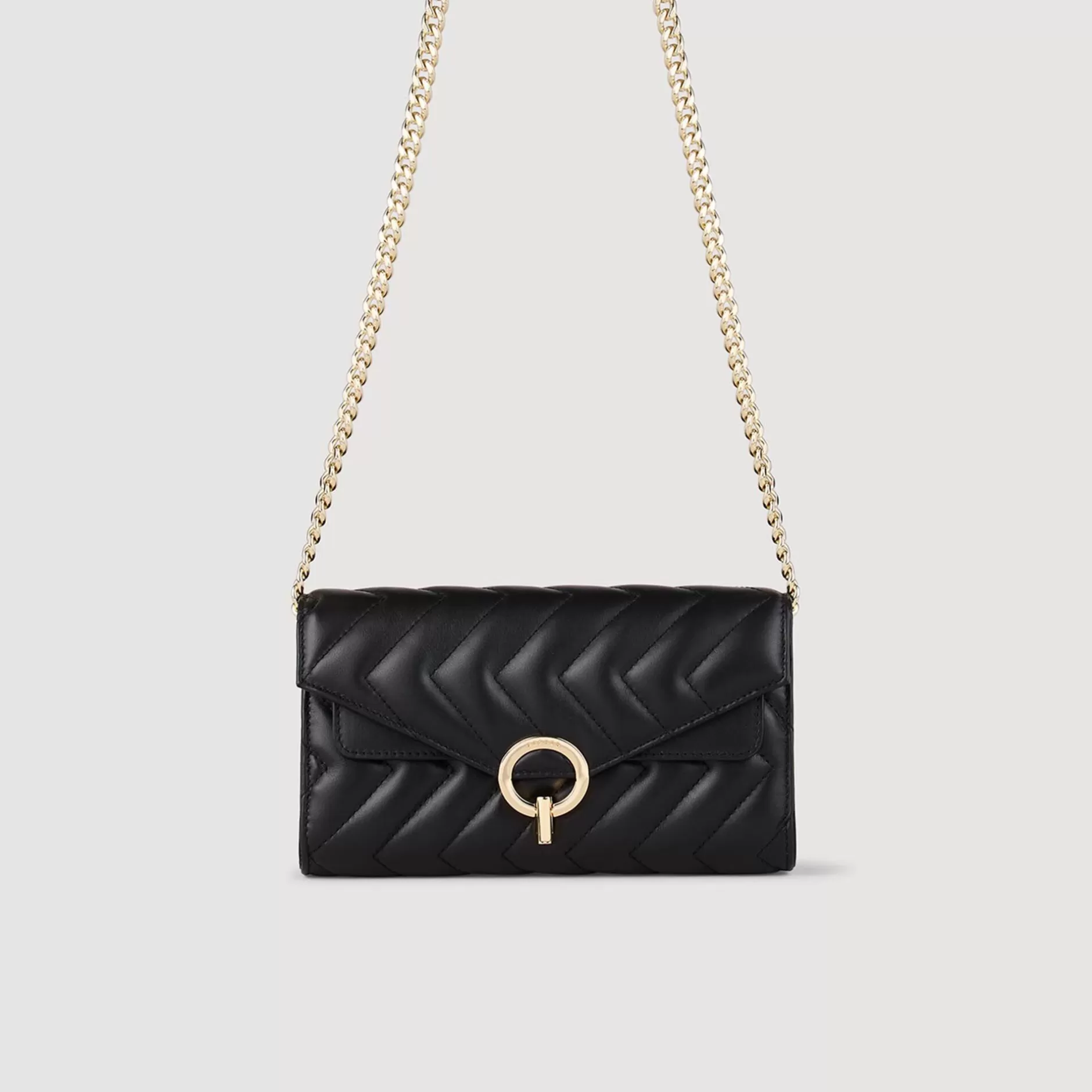 Cheap Sandro Pochette Crossbody En Cuir Noir