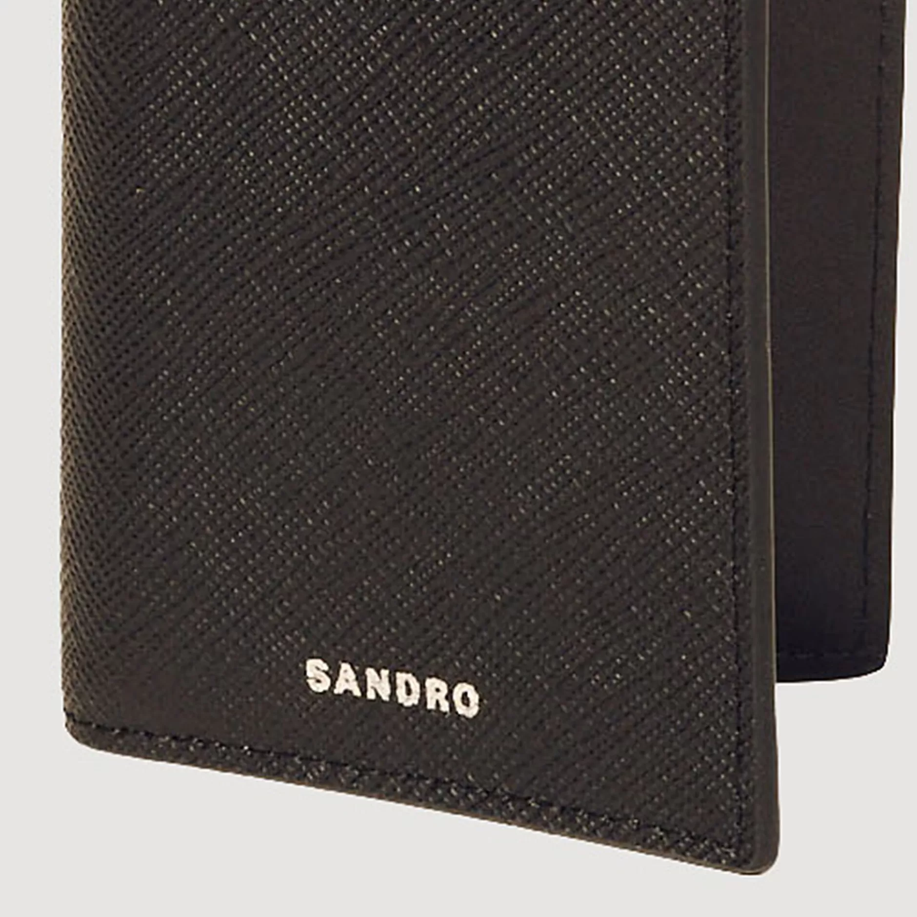 Sale Sandro Portefeuille Cuir Reconstitué Noir carbone