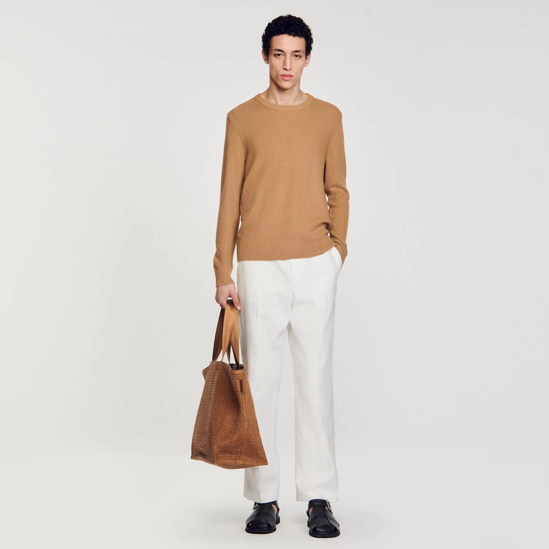 Discount Sandro Pull En Laine Camel