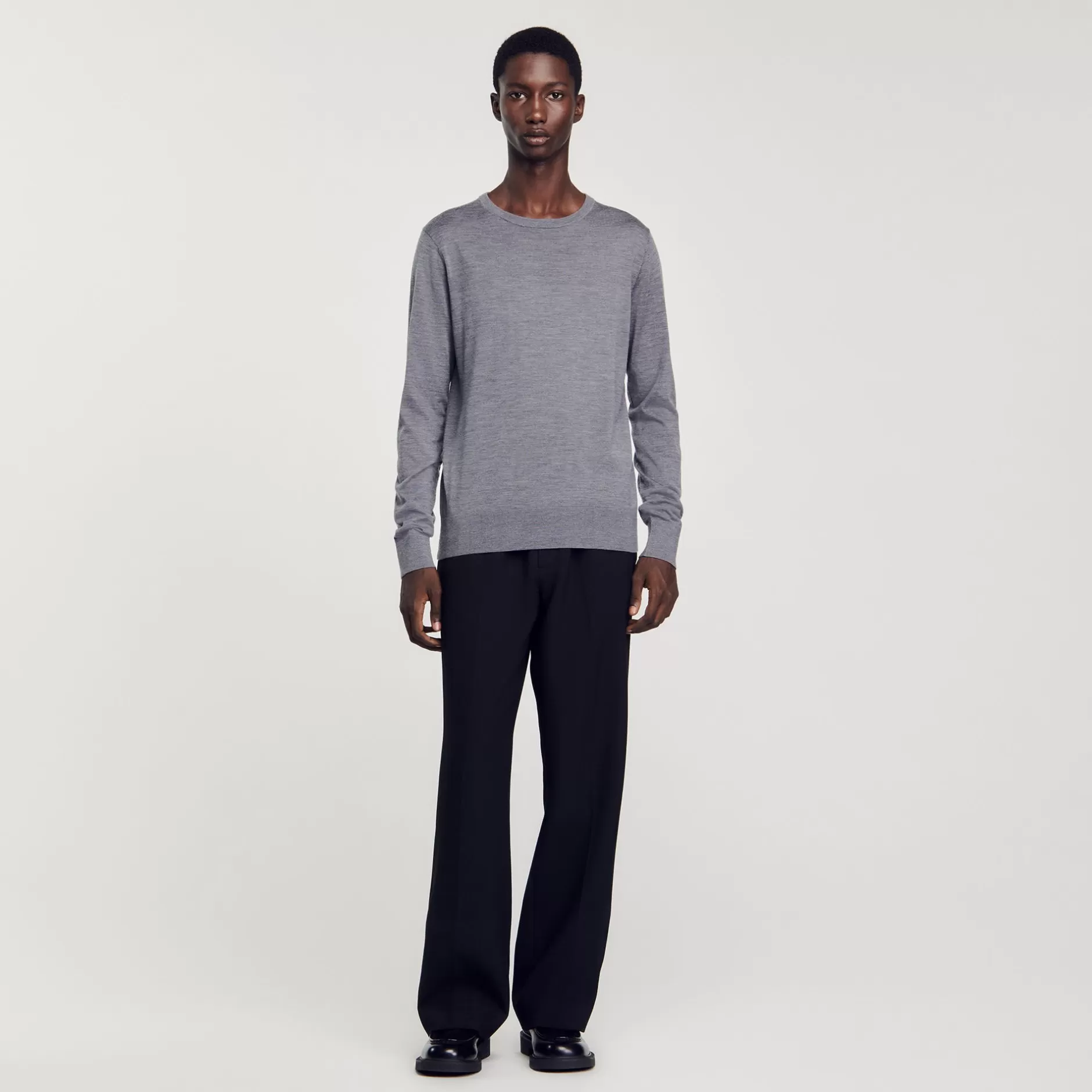 Flash Sale Sandro Pull En Maille Fine gris chiné