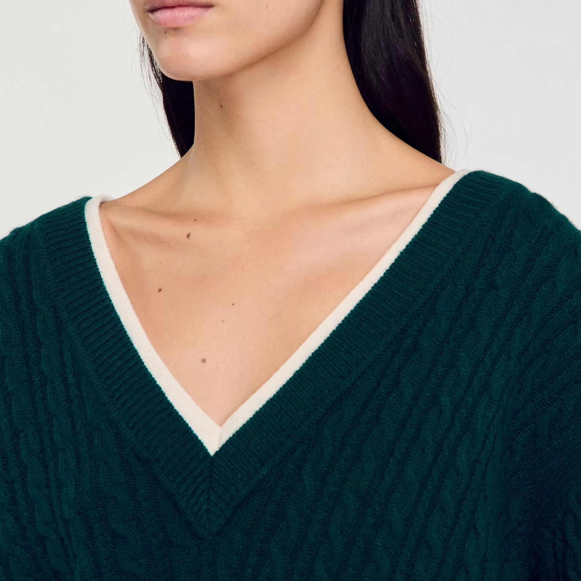 Clearance Sandro Pull Trompe L'œil En Maille Vert