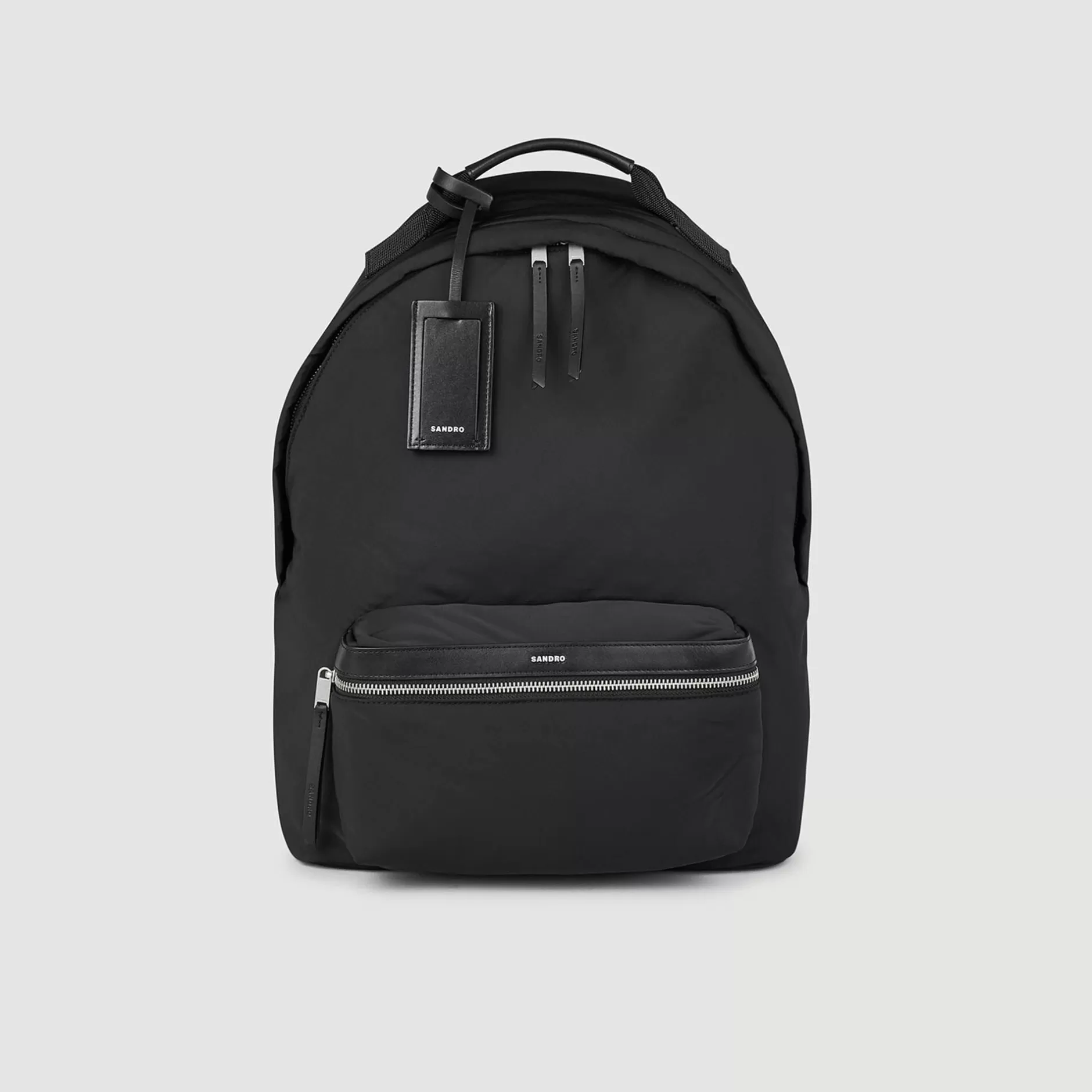 Flash Sale Sandro Sac à Dos En Toile Et Cuir Noir