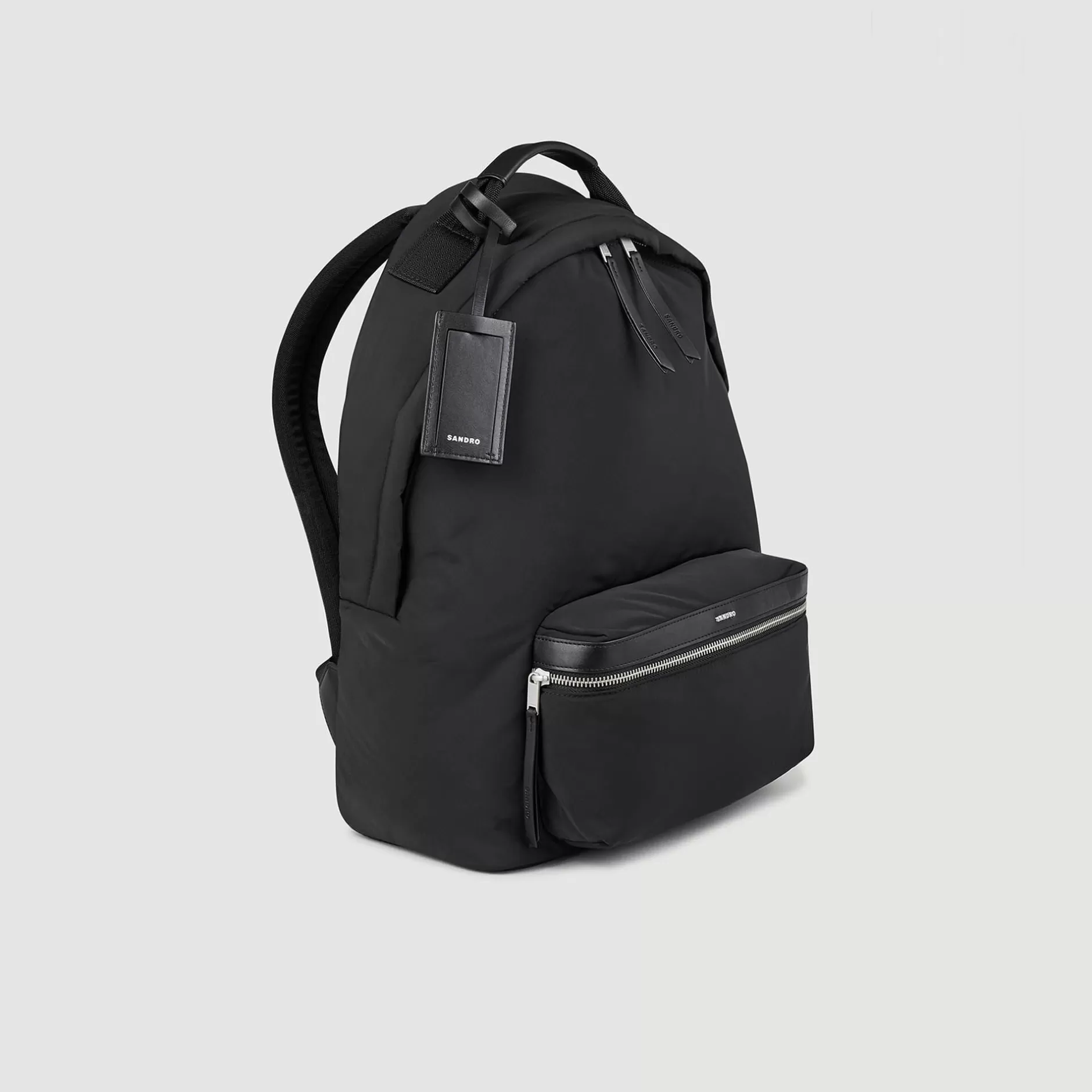 Flash Sale Sandro Sac à Dos En Toile Et Cuir Noir