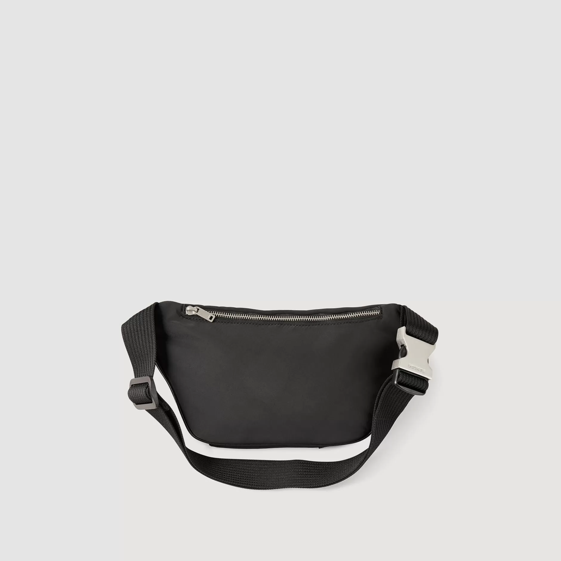 Best Sandro Sac Banane En Toile Et Cuir Noir