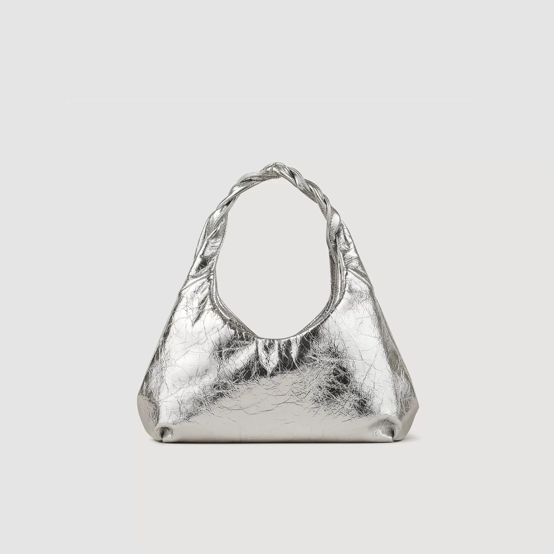 Clearance Sandro Sac En Cuir Métallisé Argent