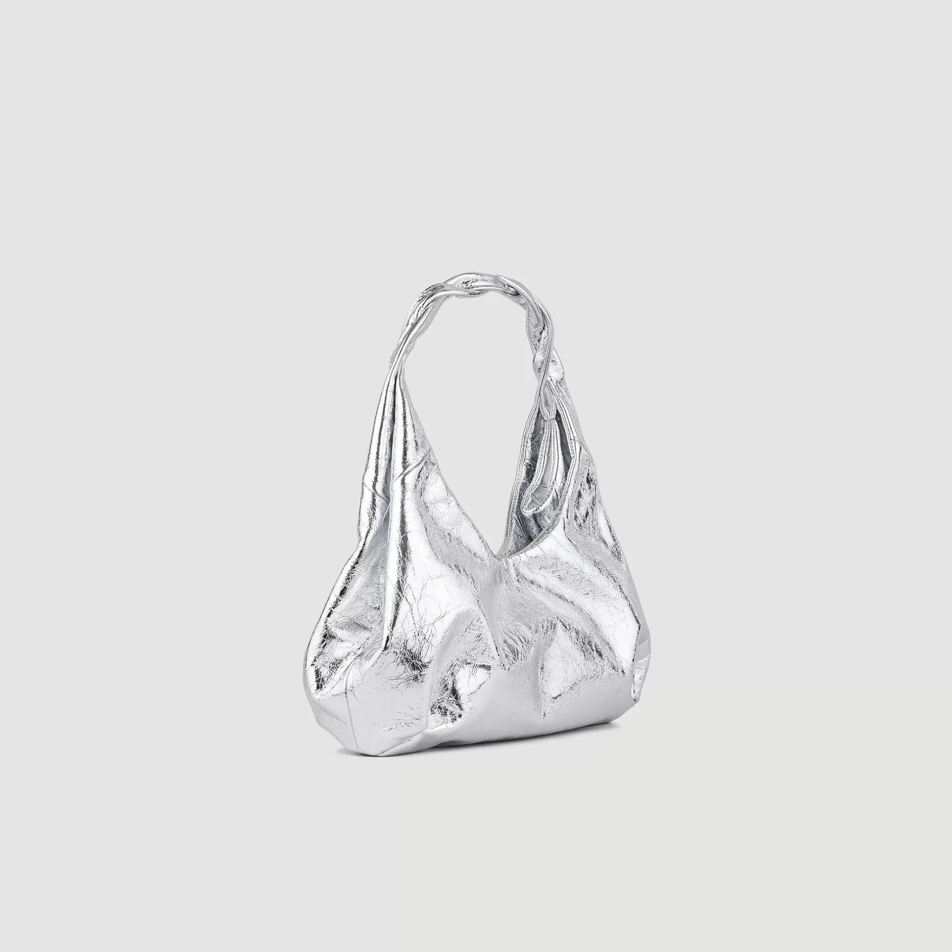 Clearance Sandro Sac En Cuir Métallisé Argent